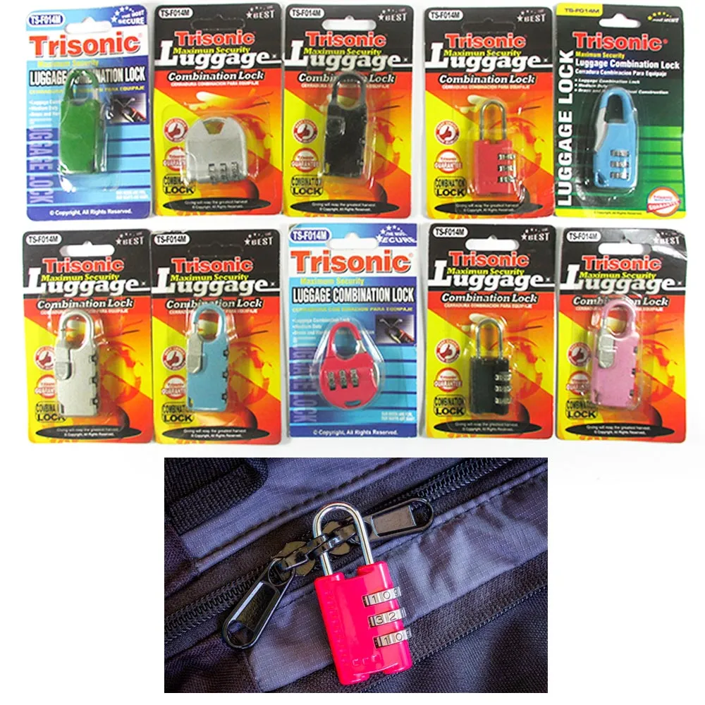2Pcs Combination Lock 3 Digit Travel Luggage Suitcase Padlock Password Locker