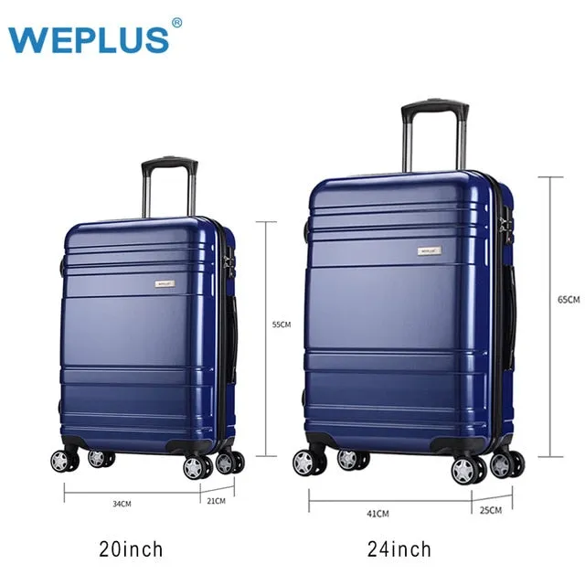 2Pcs/Set 20 Inch 24" Suitcases Pc Rolling Luggage Suitcase With Wheels Trolley Tas Lock Hardside