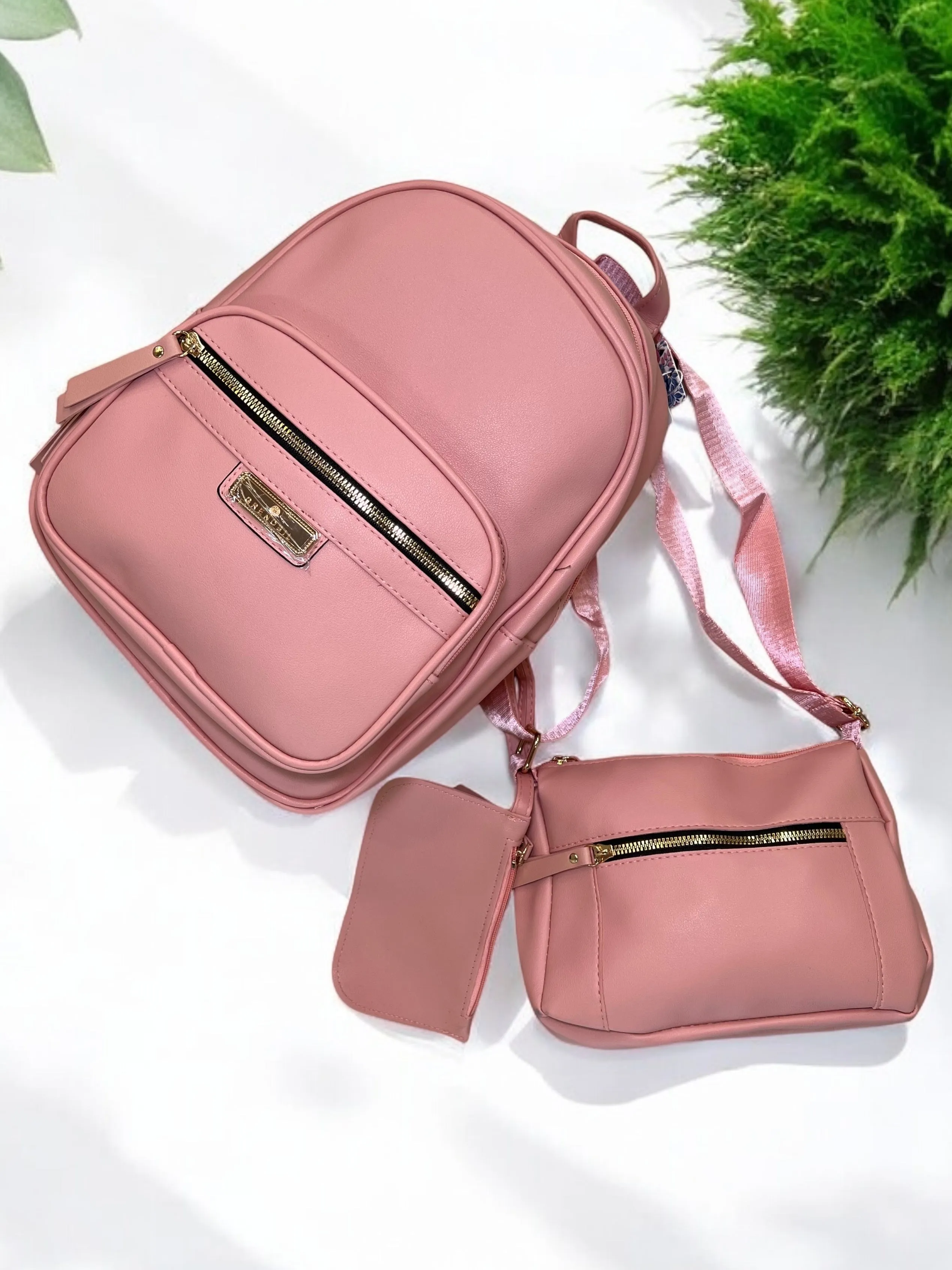 3-Piece Backpack, Shoulder Bag, and Pouch Set (GS)