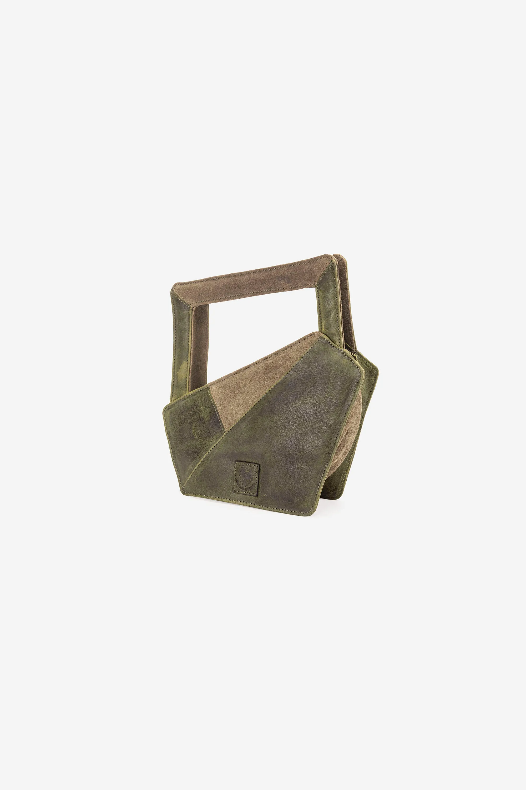 Abelardo Scarlet Olive Geometry Cut Hand Bag