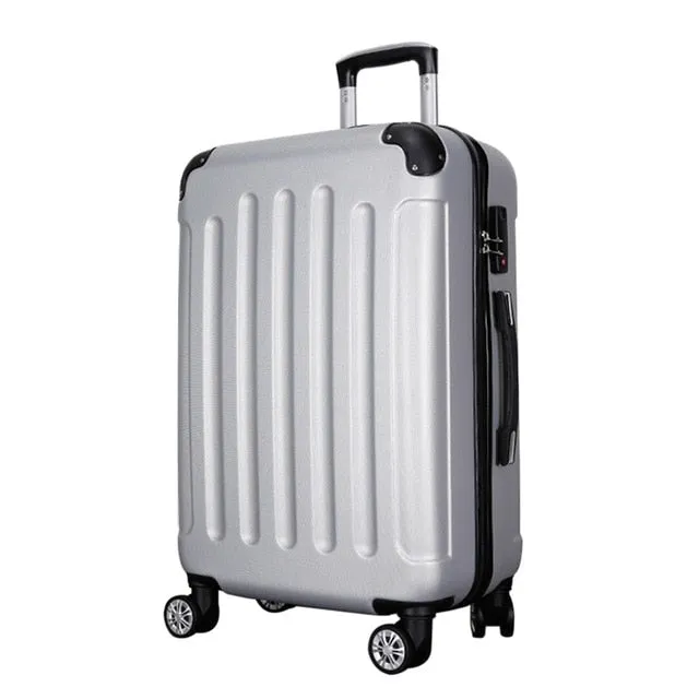 Abs Plastic Rolling Luggage Traveling Luggage Bags With Spinner Wheels Suitcases Trolley Bag For