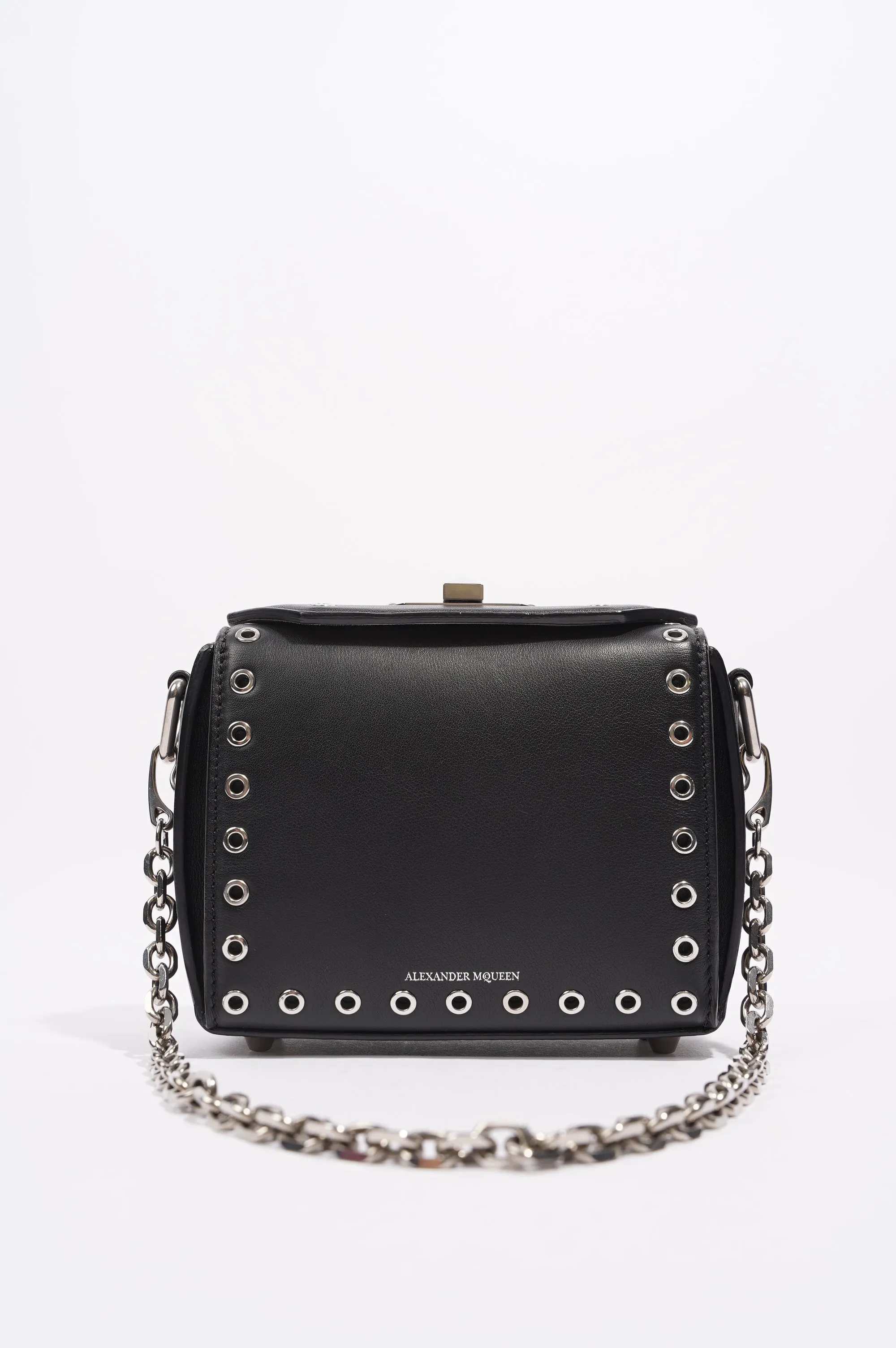 Alexander McQueen Womens Box Bag Black / Silver 16