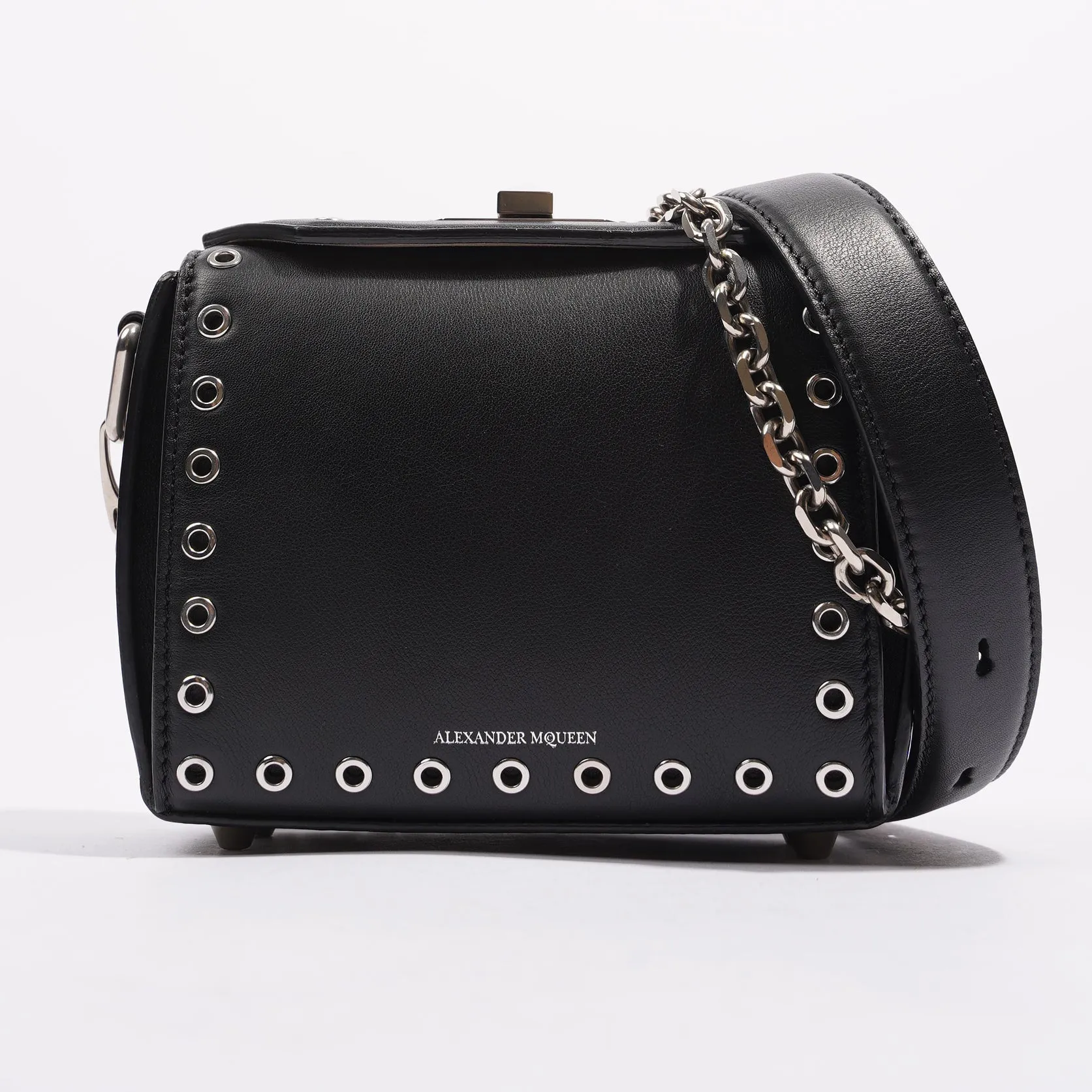 Alexander McQueen Womens Box Bag Black / Silver 16