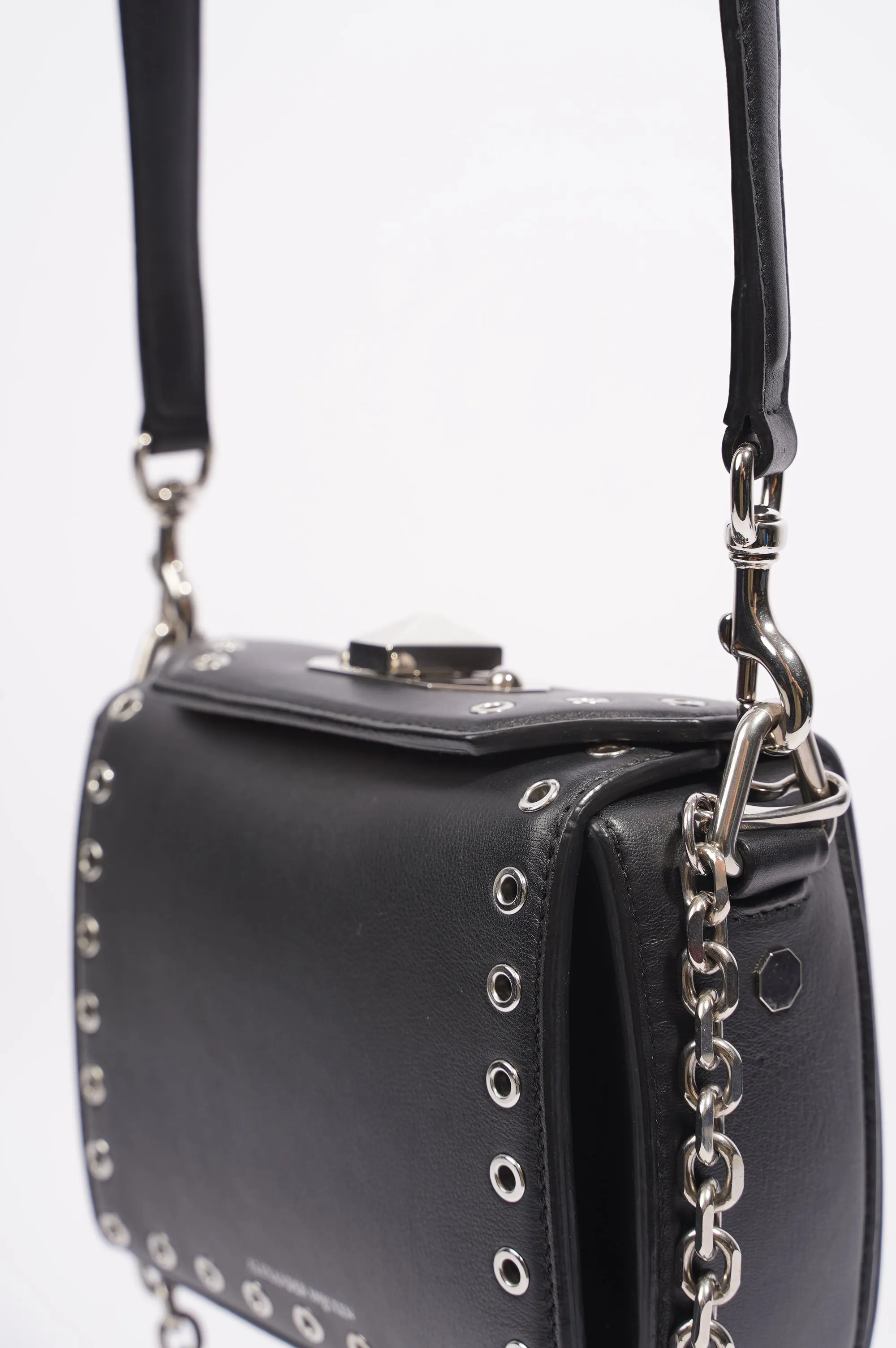 Alexander McQueen Womens Box Bag Black / Silver 16