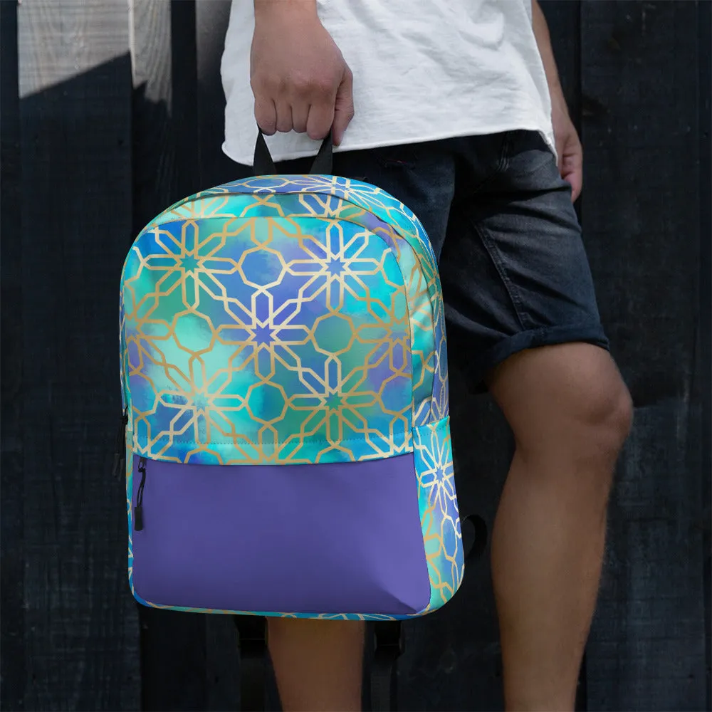 Backpack - Arabian Geometry in Red Sea Watercolors