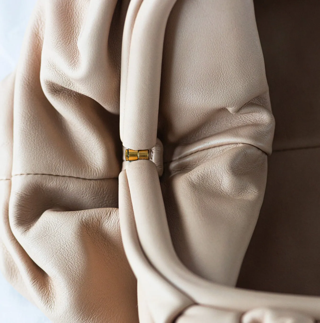 BOTTEGA VENETA - BEIGE CALFSKIN POUCH BAG