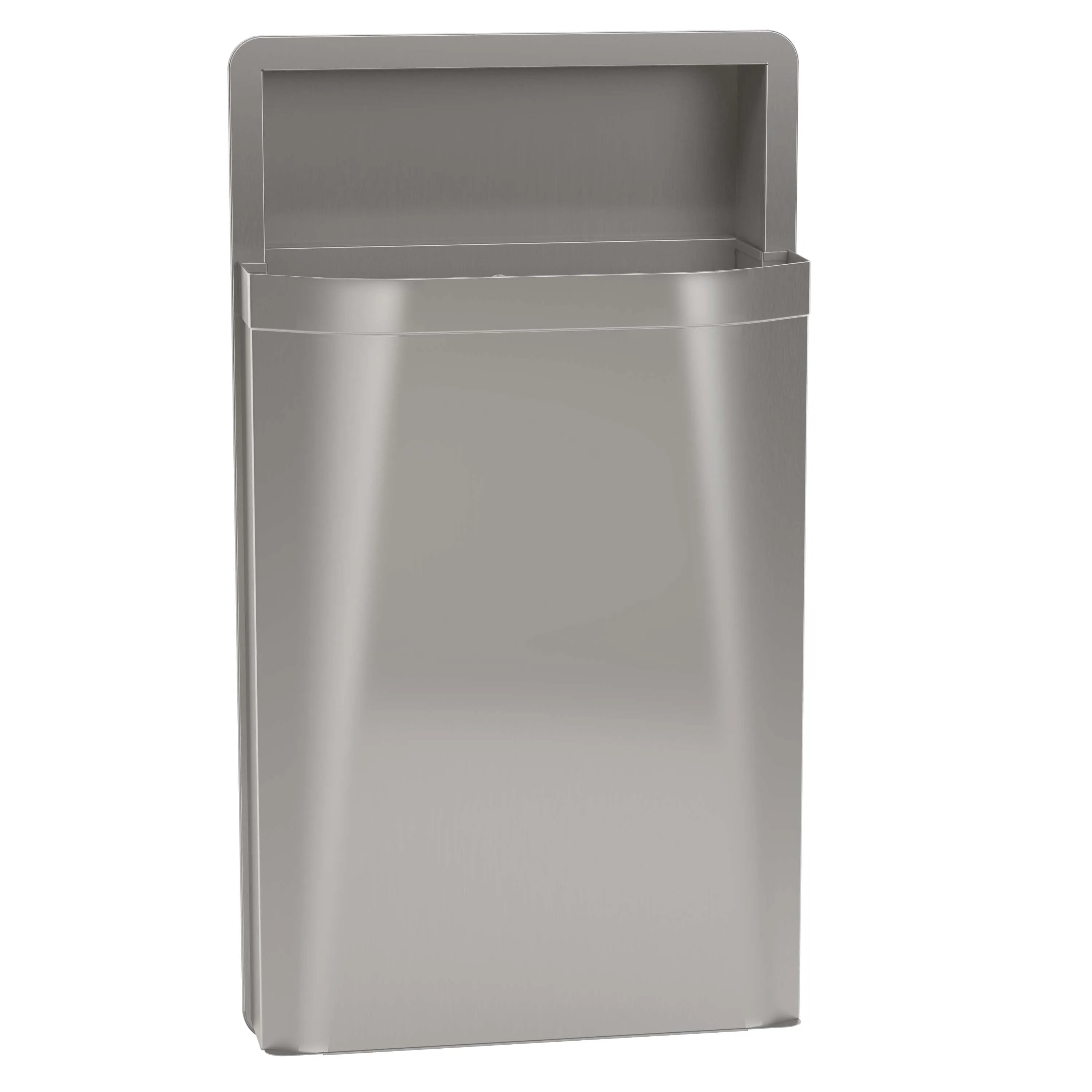 Bradley 3A05-10 Public Restroom Waste Bin 12 gallon, Semi-Recessed