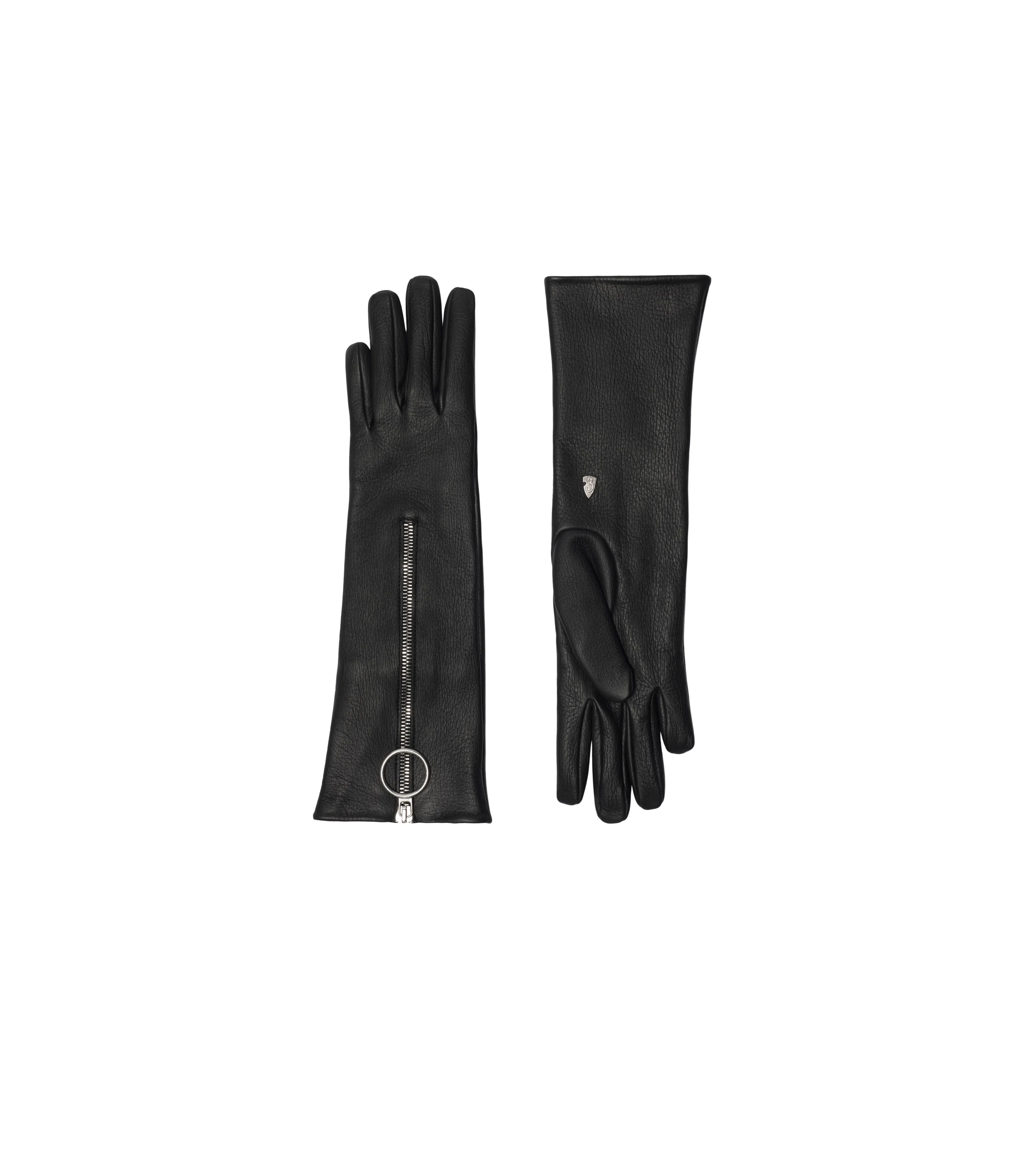 BURBERRY | LEATHER ZIP GLOVES