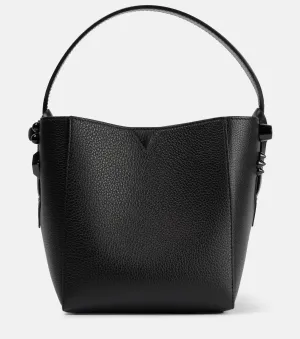 Cabachic Christian Louboutin Mini Leather Bucket Bag, Black