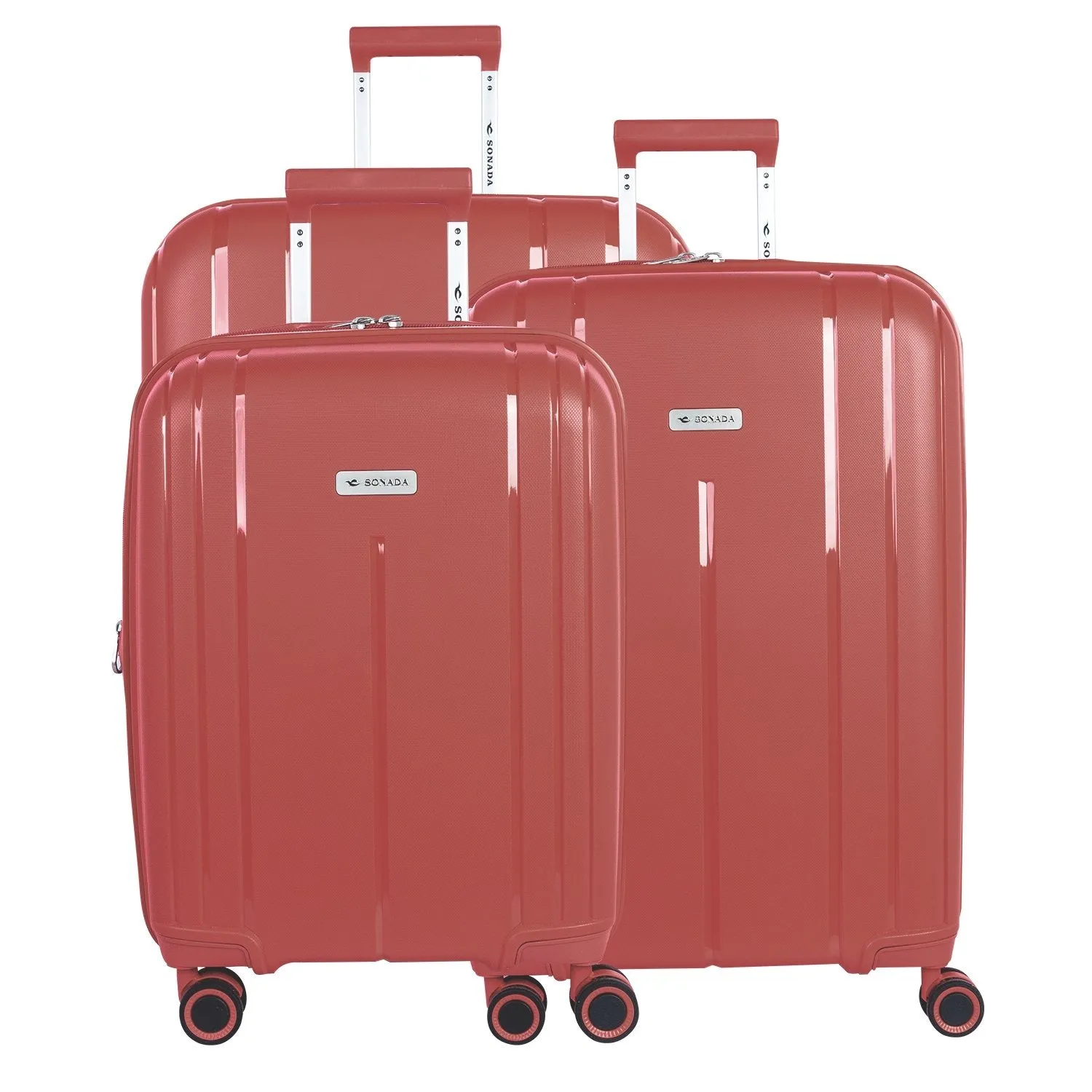 Cape Town Collection Trolley Set of 3   Free Beauty Case, Orange