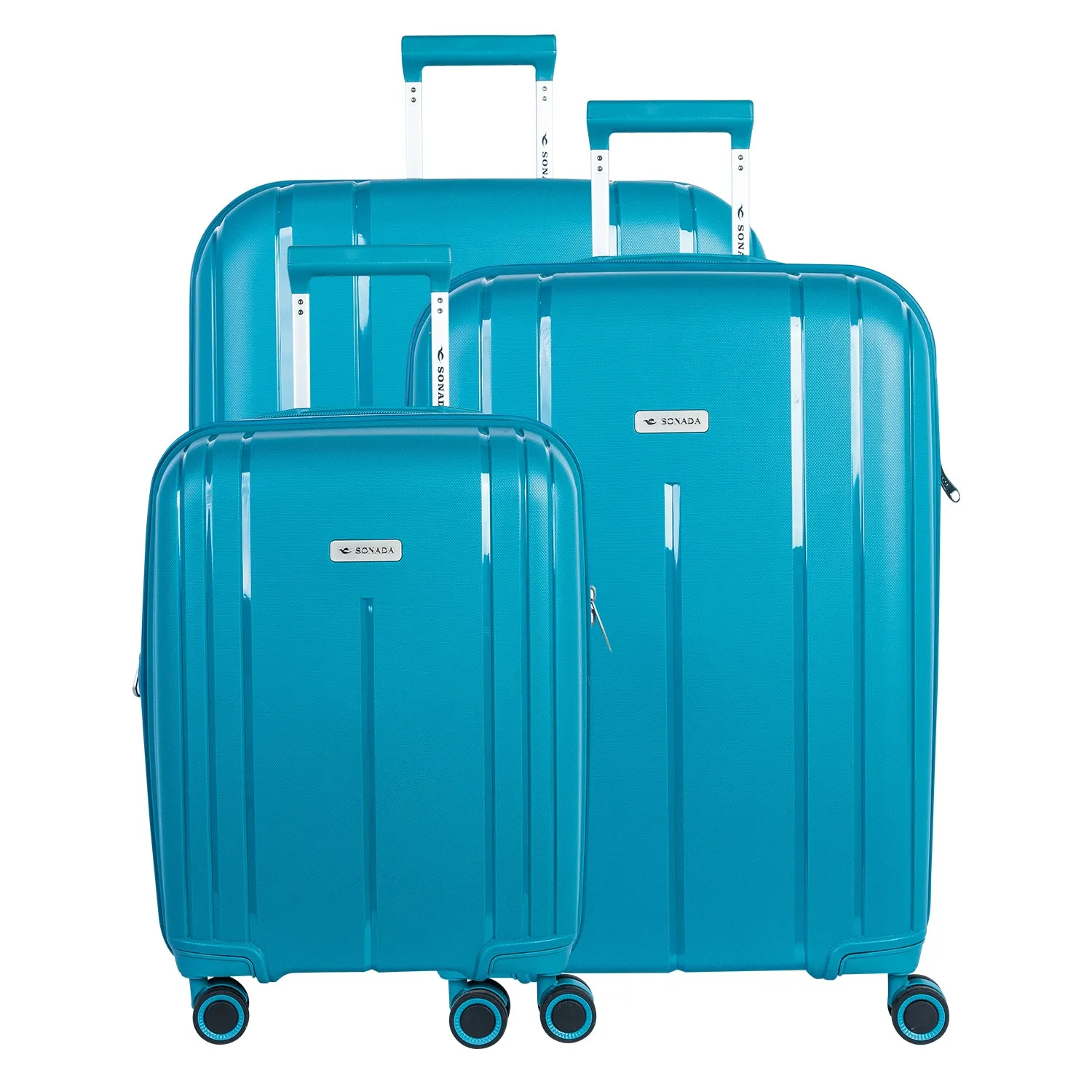 Cape Town Collection Trolley Set of 3   Free Beauty Case, Orange