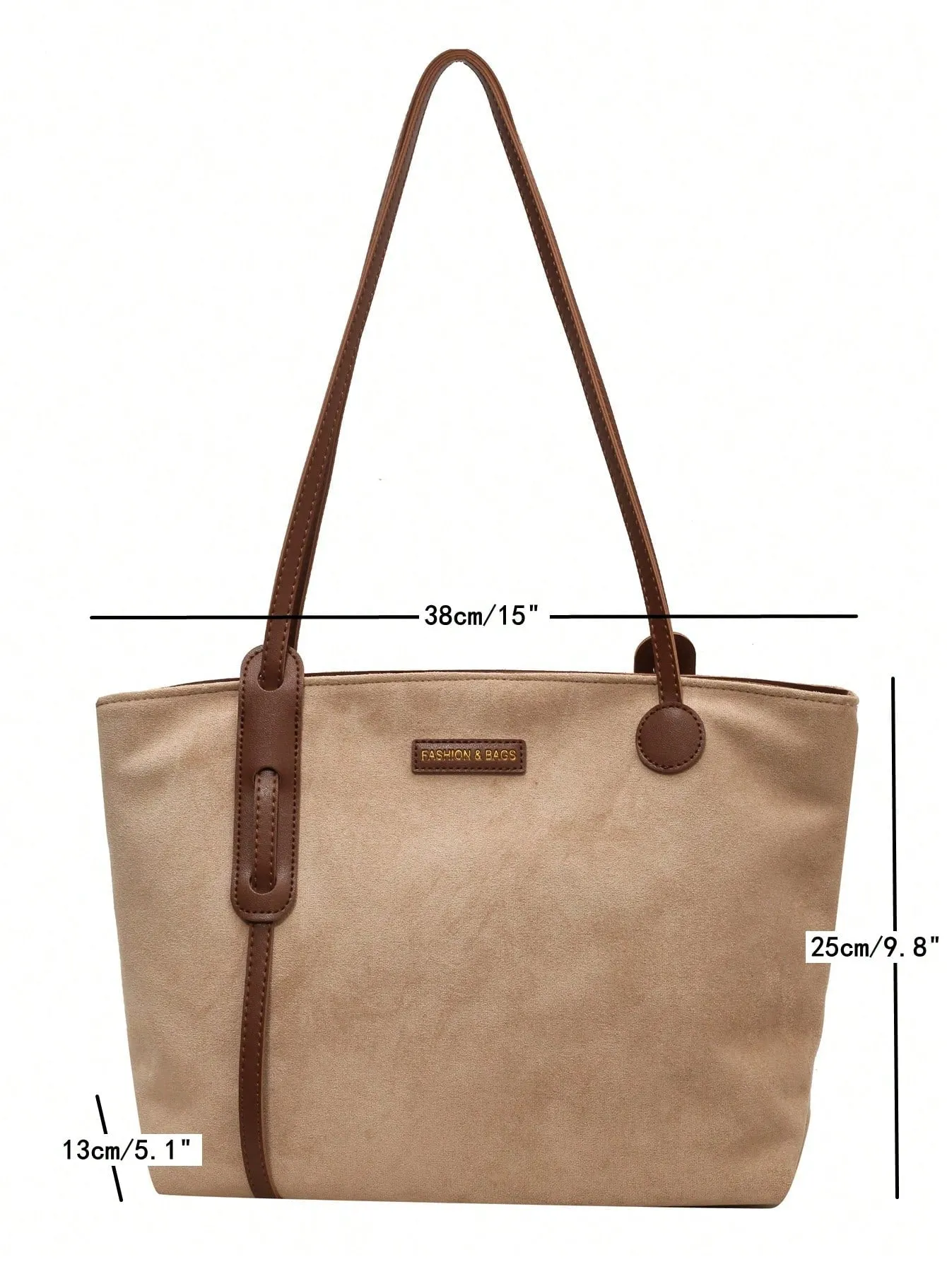 Casual Fashionable And Minimalist Large Capacity Zipper Closure Tote Bag
