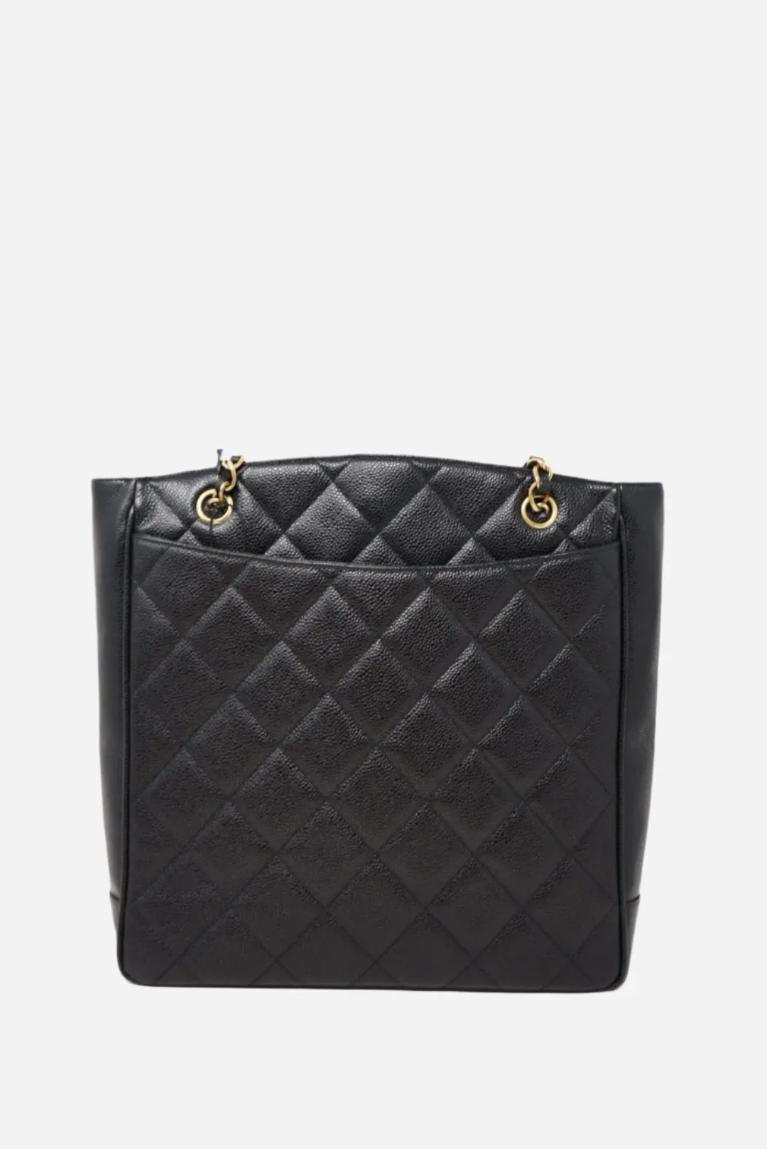 Chanel Black Quilted Caviar Tote Bag