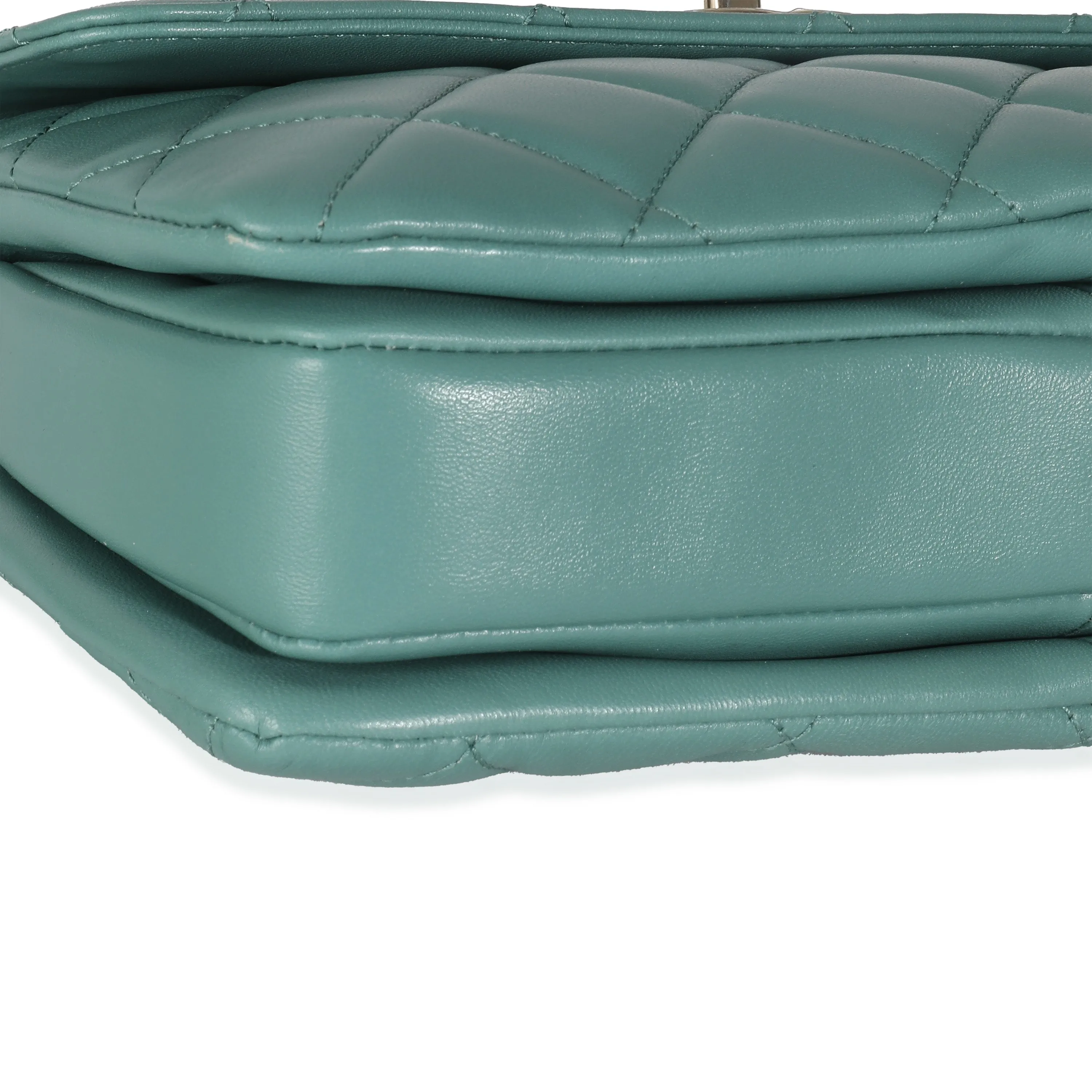 CHANEL Green Quilted Lambskin Small Trendy CC Dual Handle New Bag
