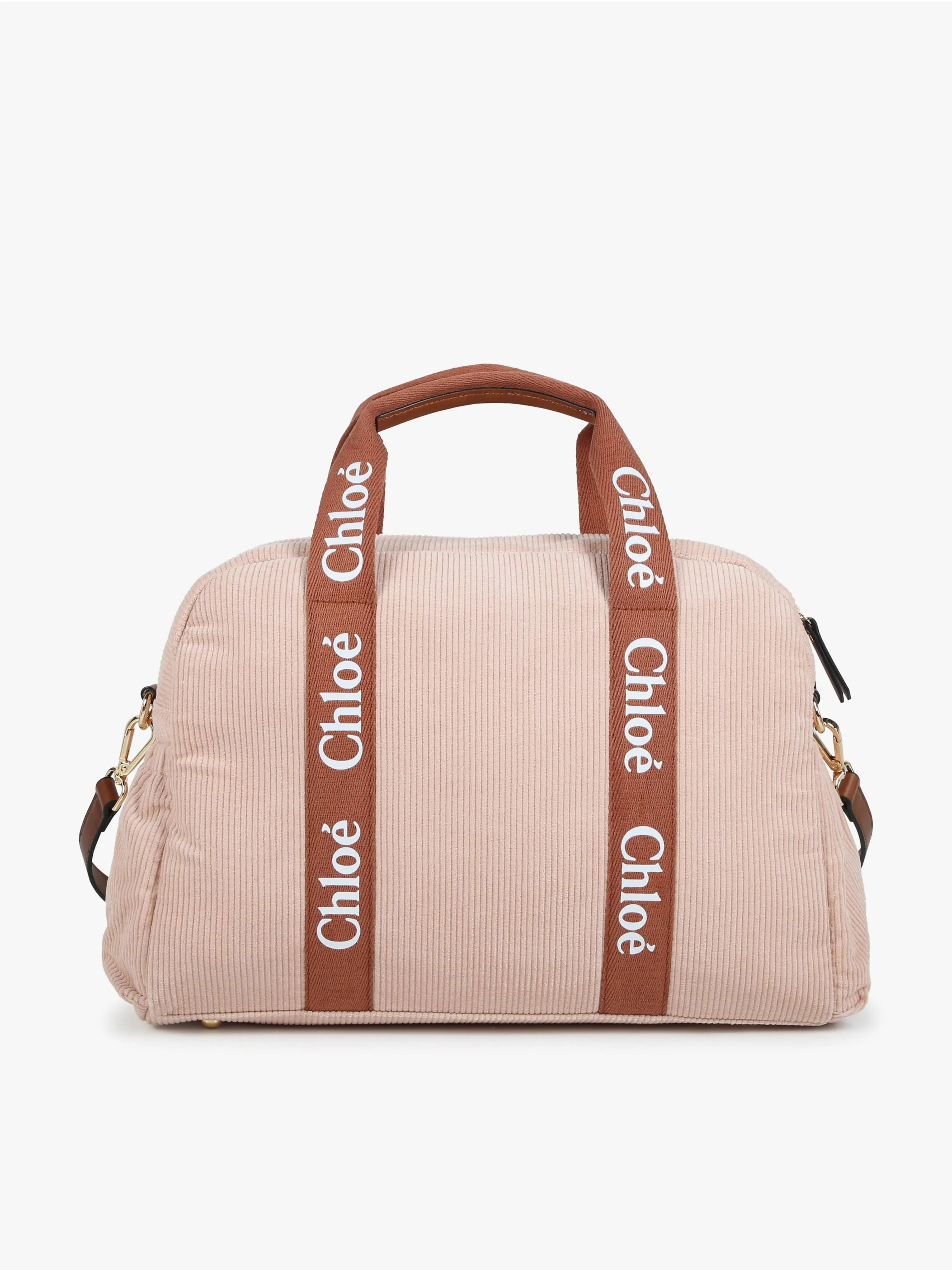 Chloé Baby Girls Corduroy Changing Bag in Pink (41cm)