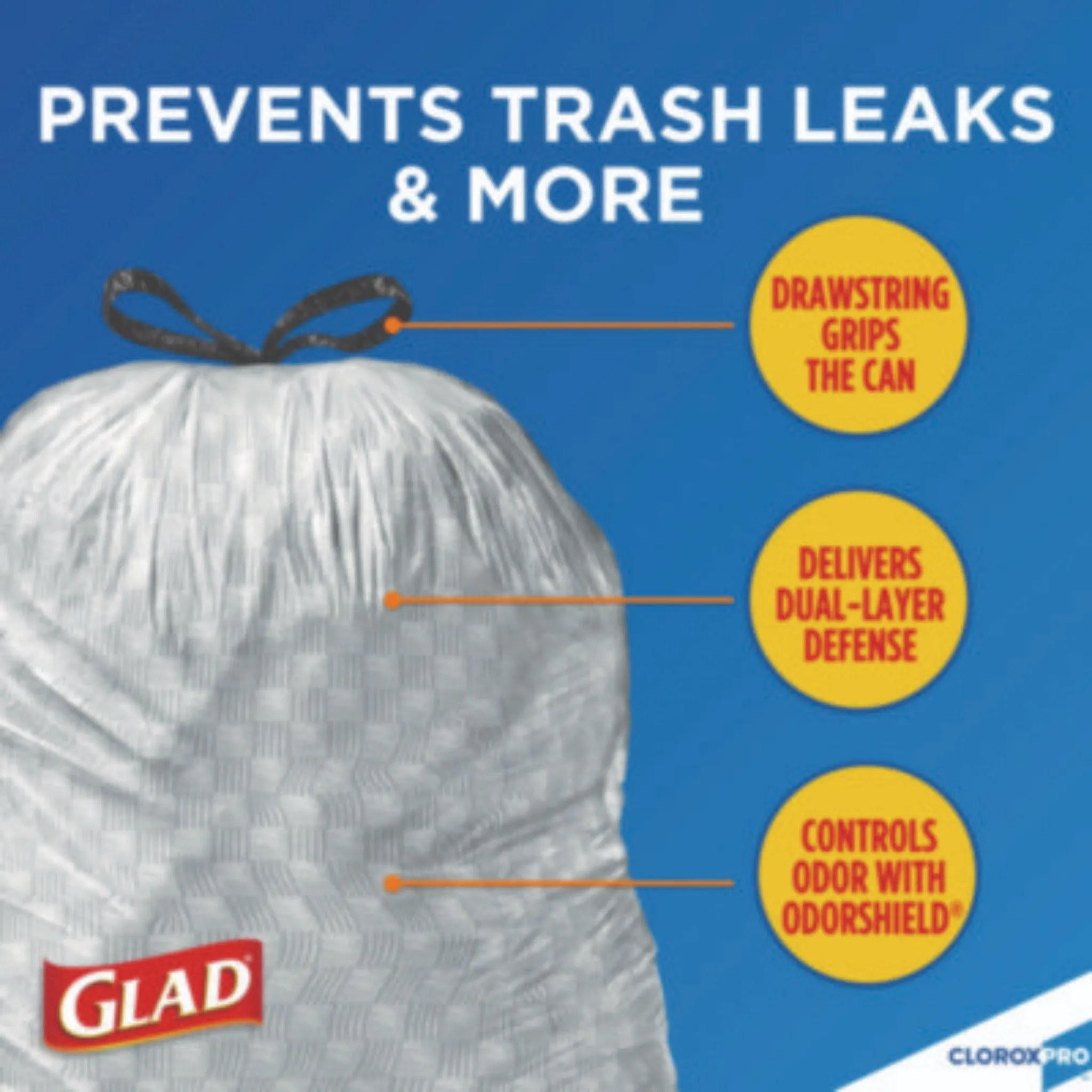 CLOROX SALES CO. GLAD CLO70427 ForceFlex Tall Kitchen Drawstring Trash Bags, 13 gal, 0.72 mil, Gray, 23.75" x 24.88", Carton of 100
