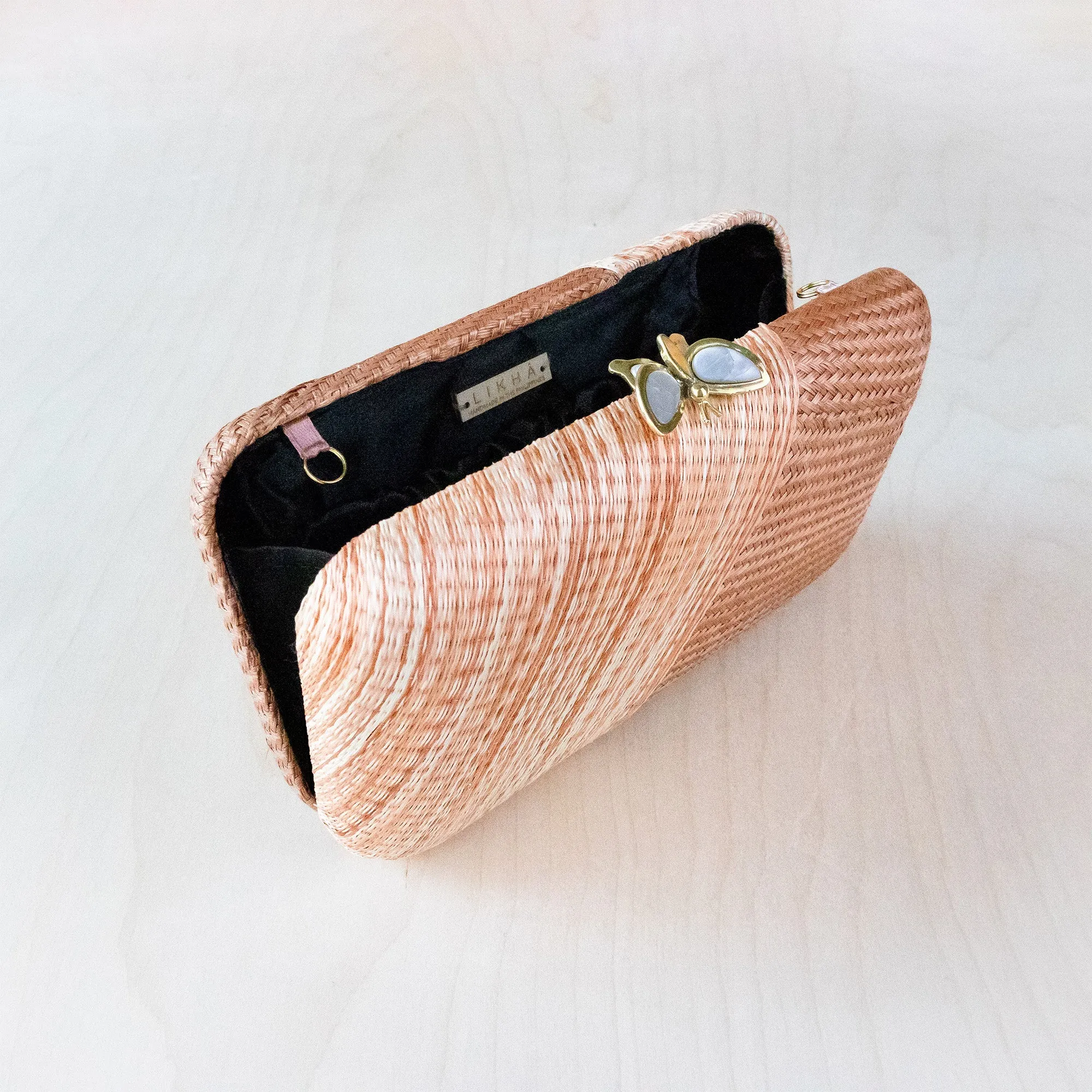 Coral Kimono Clutch Bag - Straw Purse | LIKHÂ