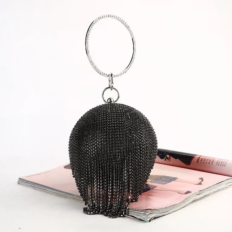 Crystal Tassel Clutch for Weddings and Parties