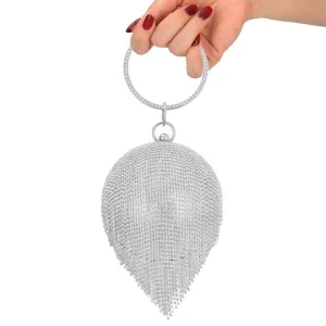 Crystal Tassel Clutch for Weddings and Parties