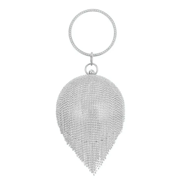 Crystal Tassel Clutch for Weddings and Parties