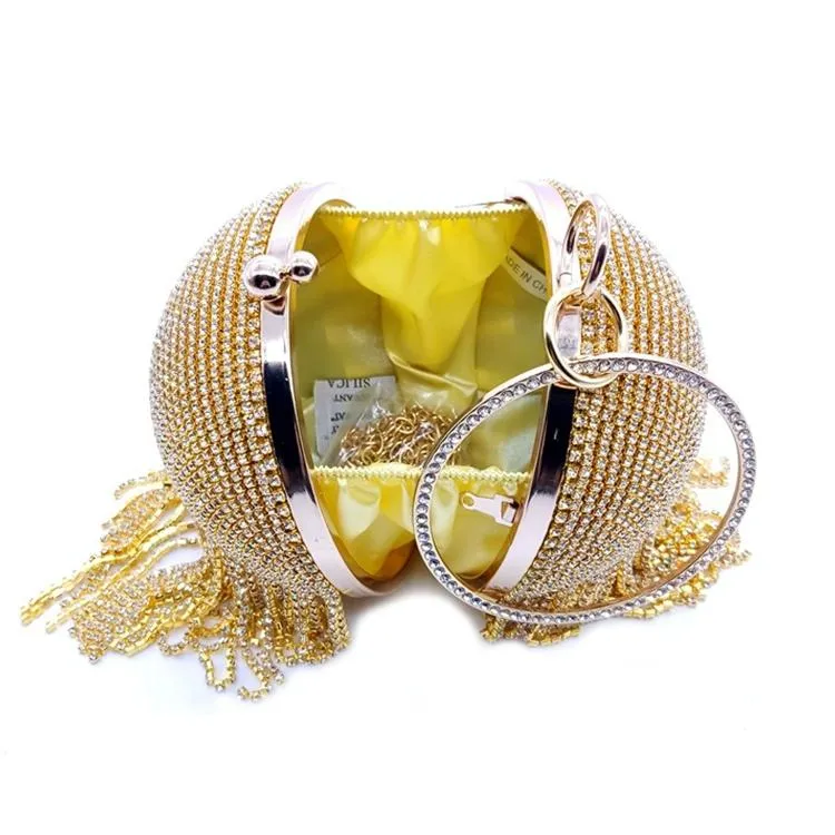 Crystal Tassel Clutch for Weddings and Parties