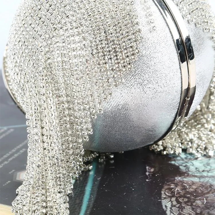 Crystal Tassel Clutch for Weddings and Parties