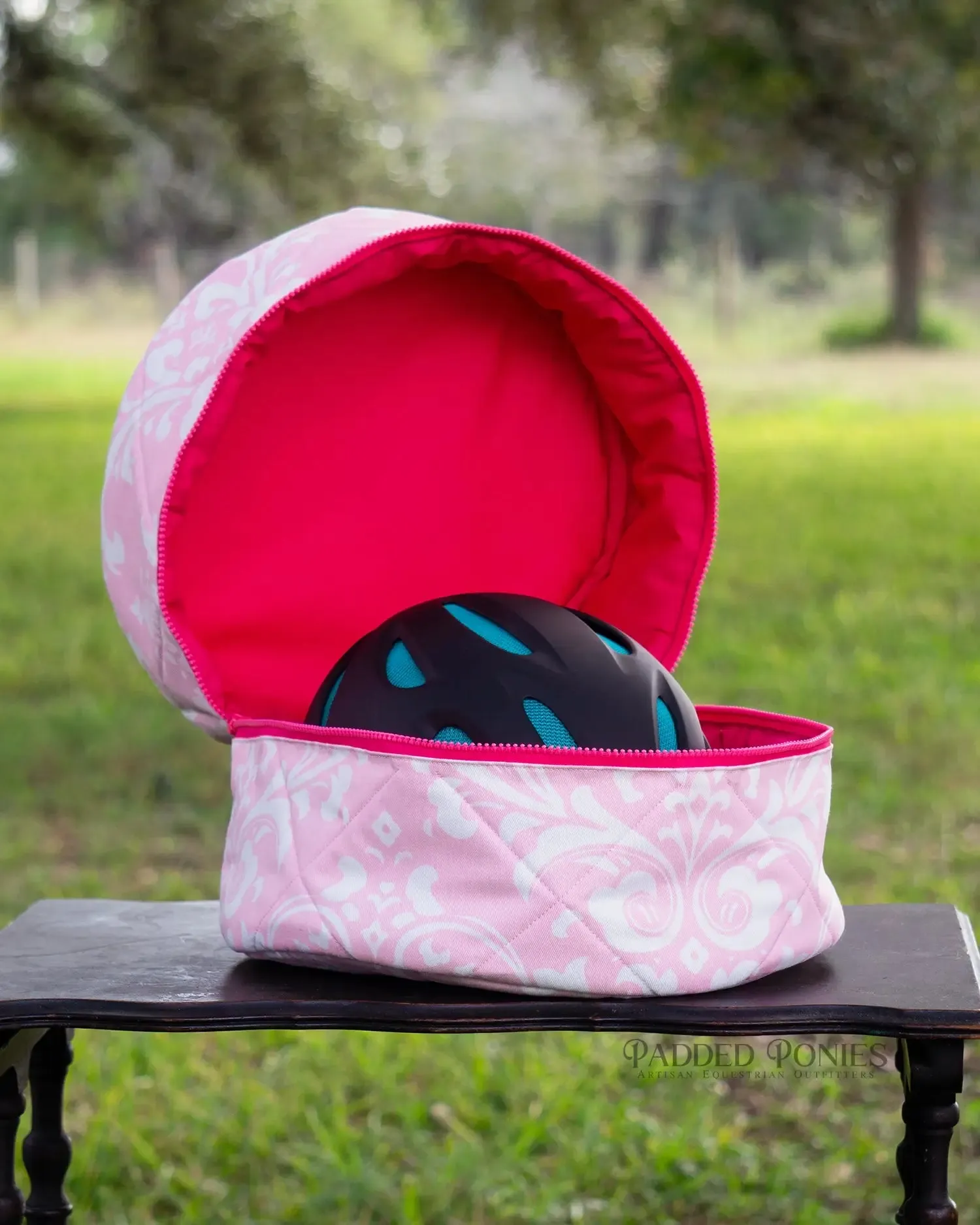 Custom Damask Round Helmet Bag