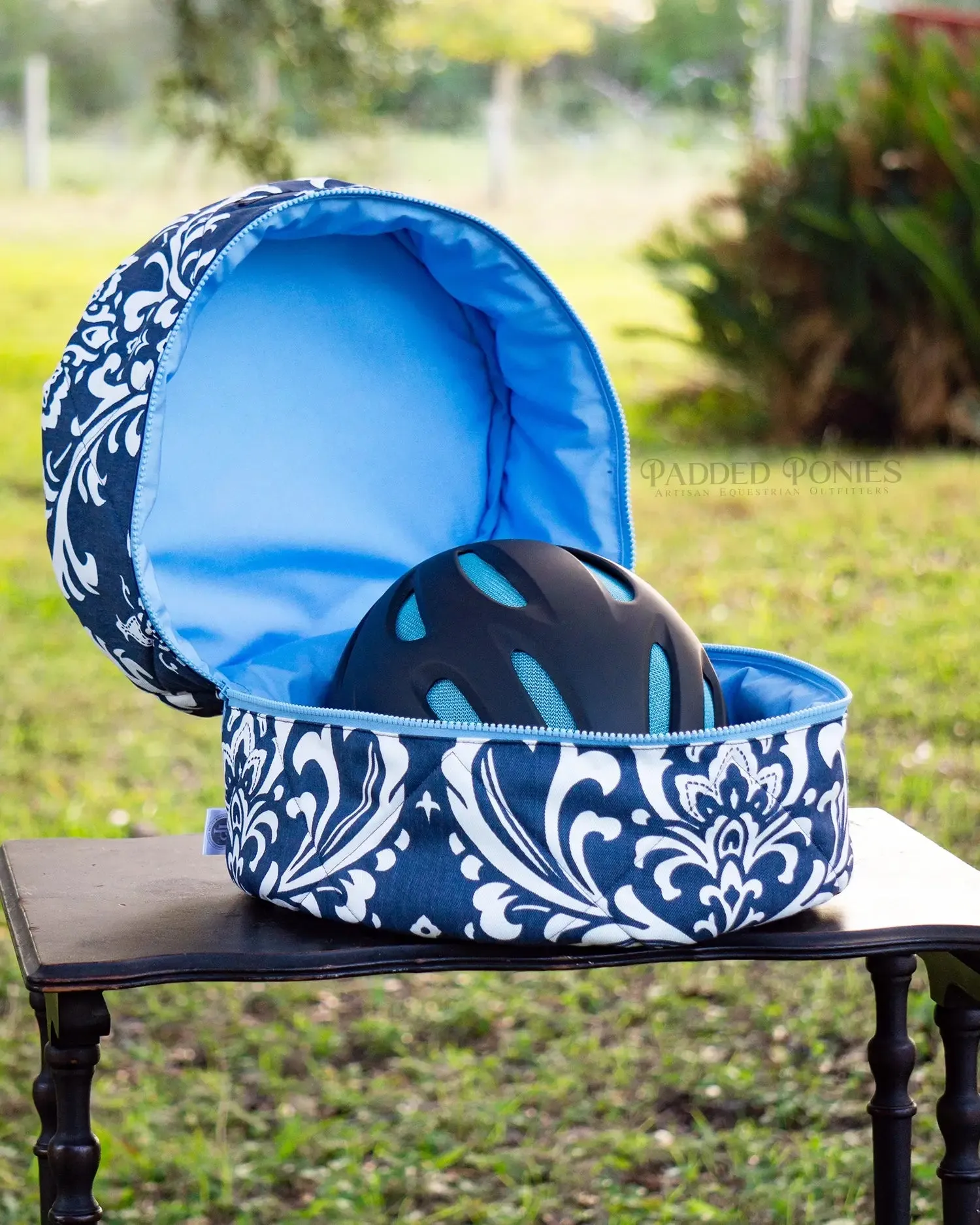 Custom Damask Round Helmet Bag