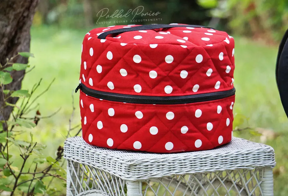 Custom Polka Dot Round Helmet Bag