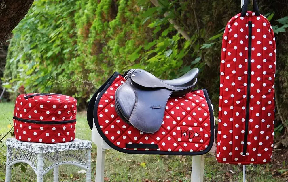 Custom Polka Dot Round Helmet Bag