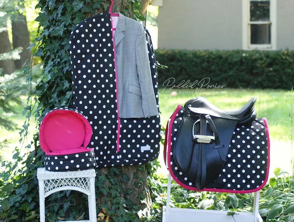 Custom Polka Dot Round Helmet Bag