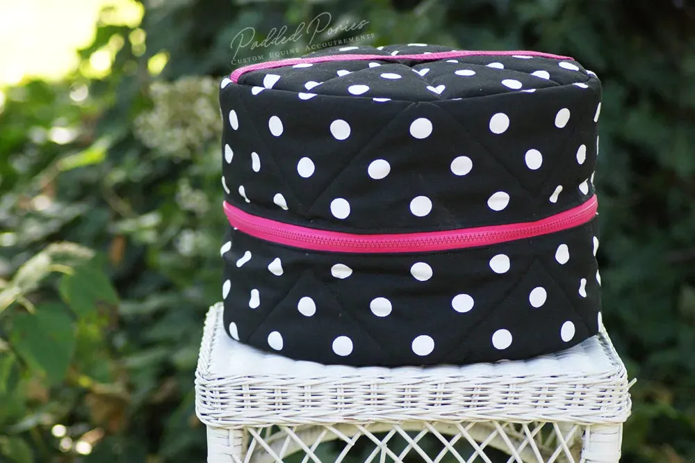 Custom Polka Dot Round Helmet Bag