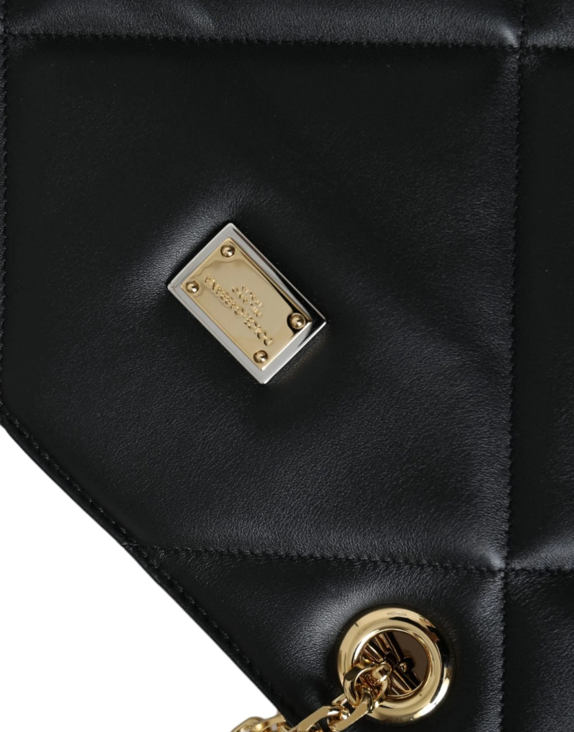 Dolce & Gabbana Black Leather Quilted Shopping Bag