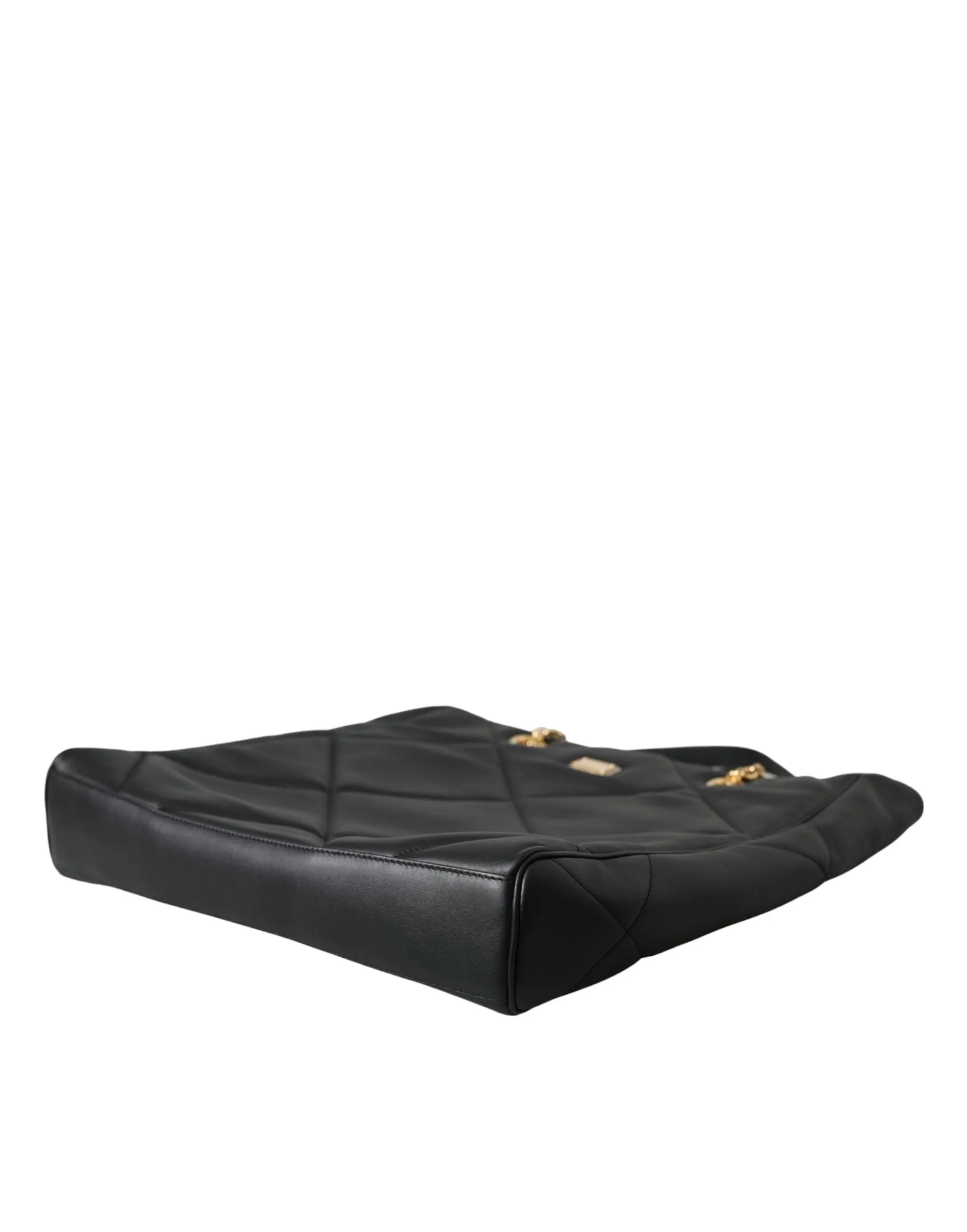 Dolce & Gabbana Black Leather Quilted Shopping Bag