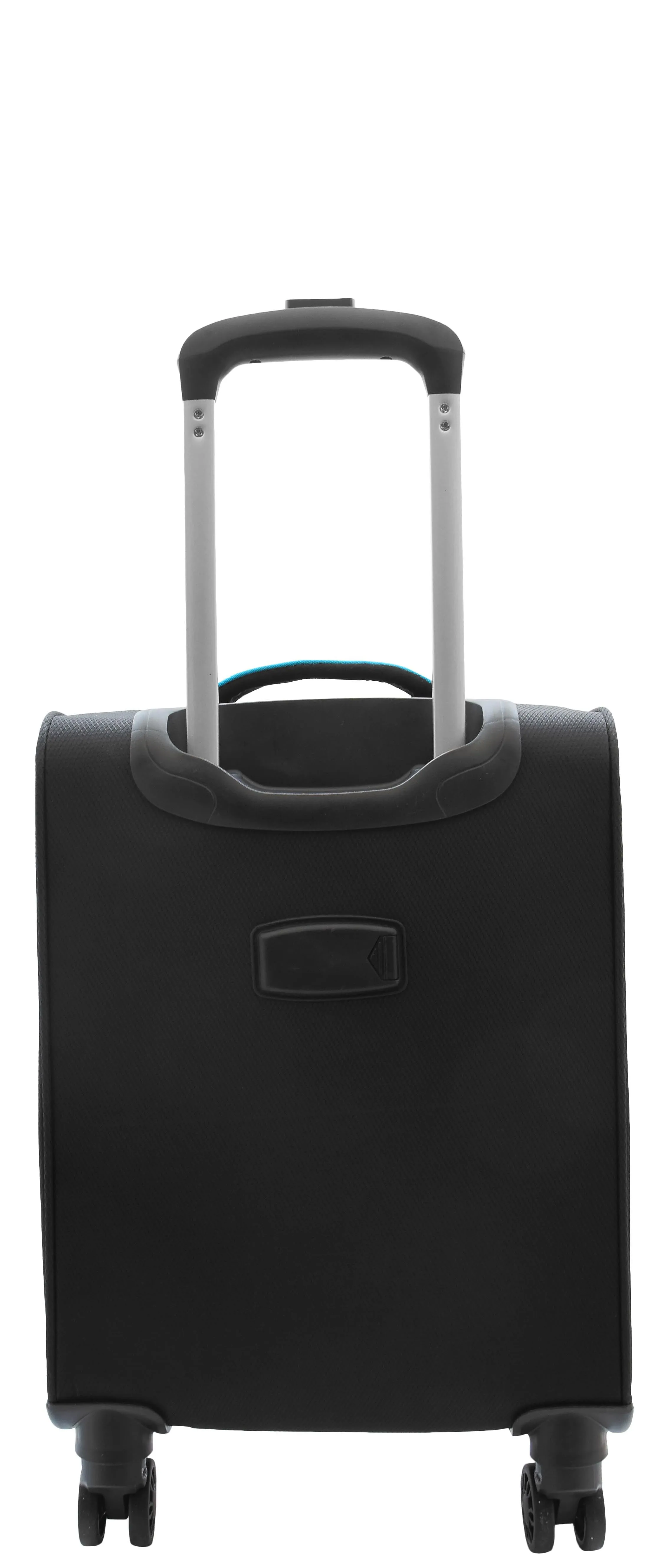 DR498 Four Wheel Lightweight Soft Suitcase Luggage Black XS Size