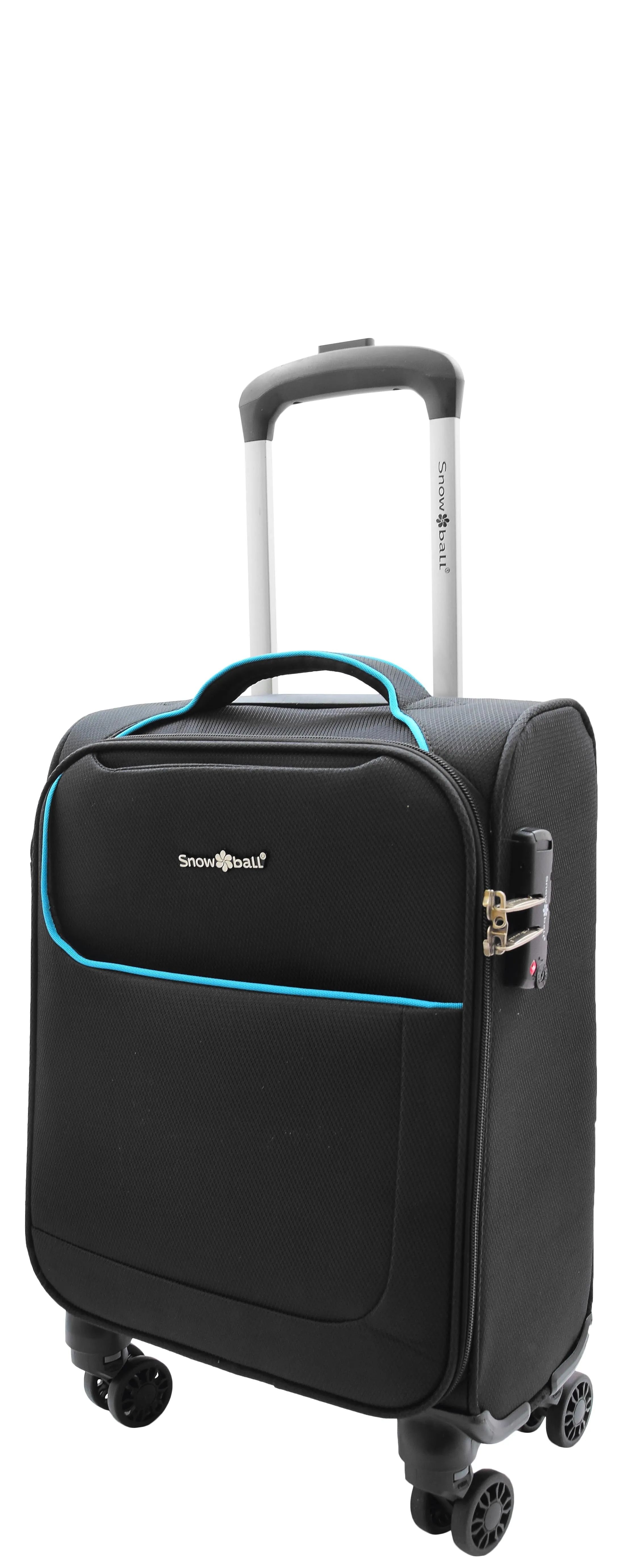DR498 Four Wheel Lightweight Soft Suitcase Luggage Black XS Size