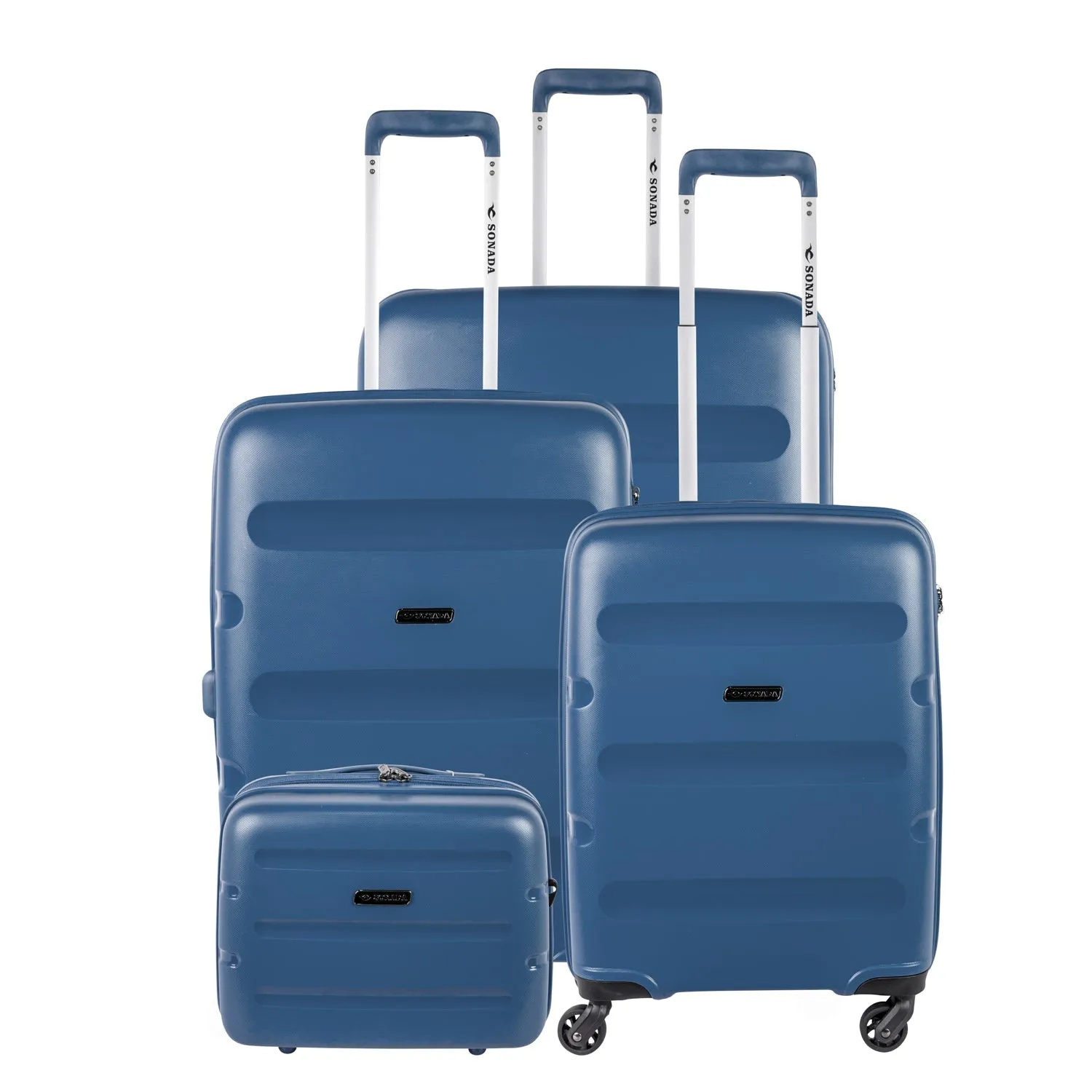 Dublin Hardcase Trolley Set Of 4 with Beauty Case-Navy