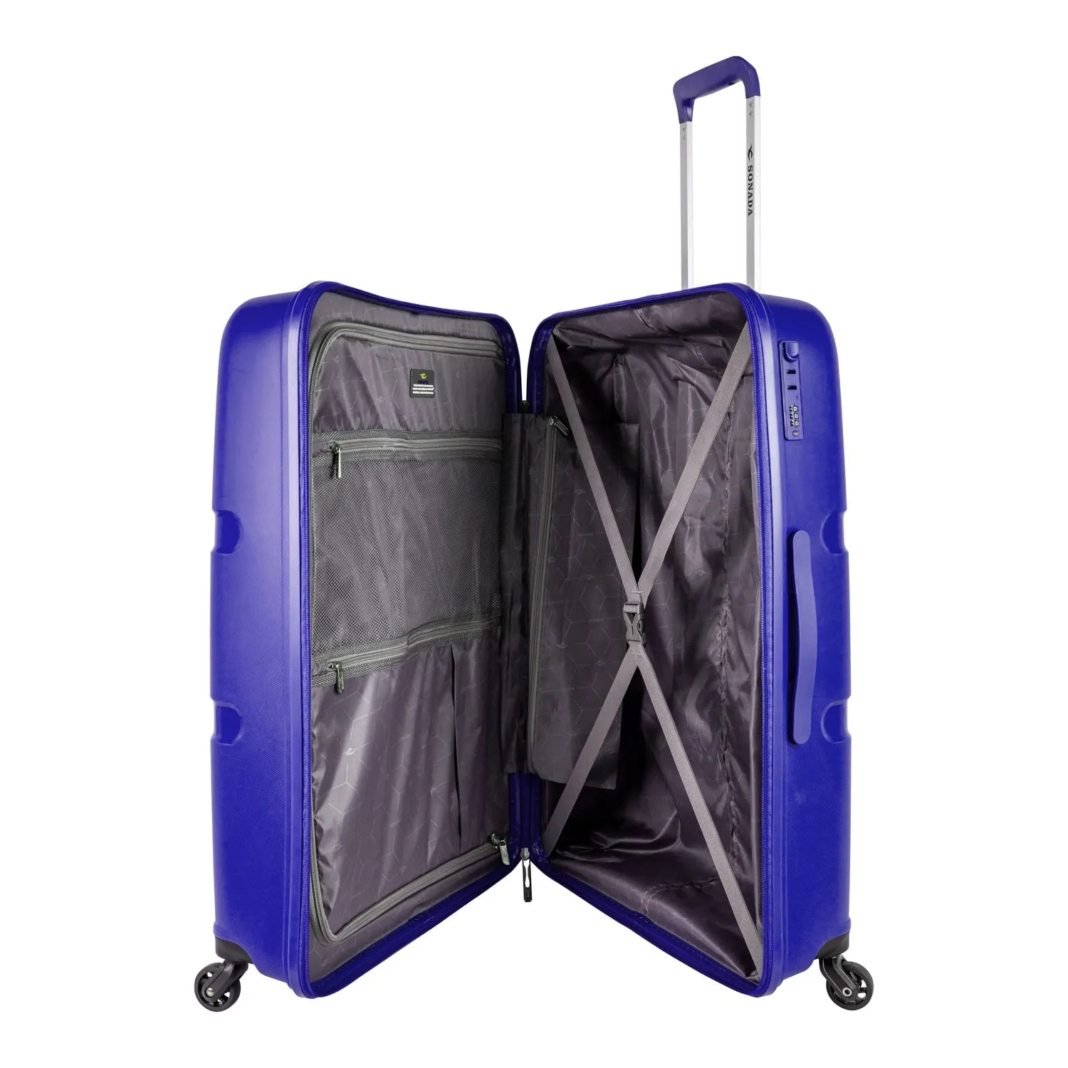 Dublin Hardcase Trolley Set Of 4 with Beauty Case-Navy