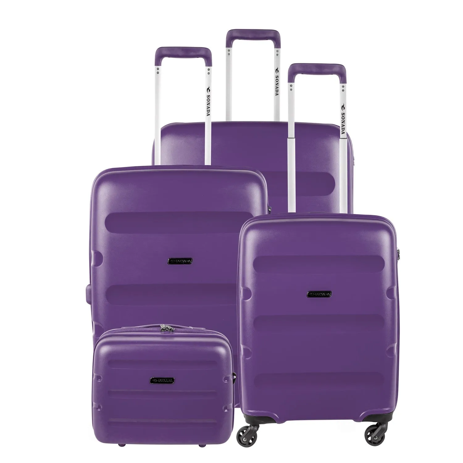 Dublin Hardcase Trolley Set Of 4 with Beauty Case-Navy