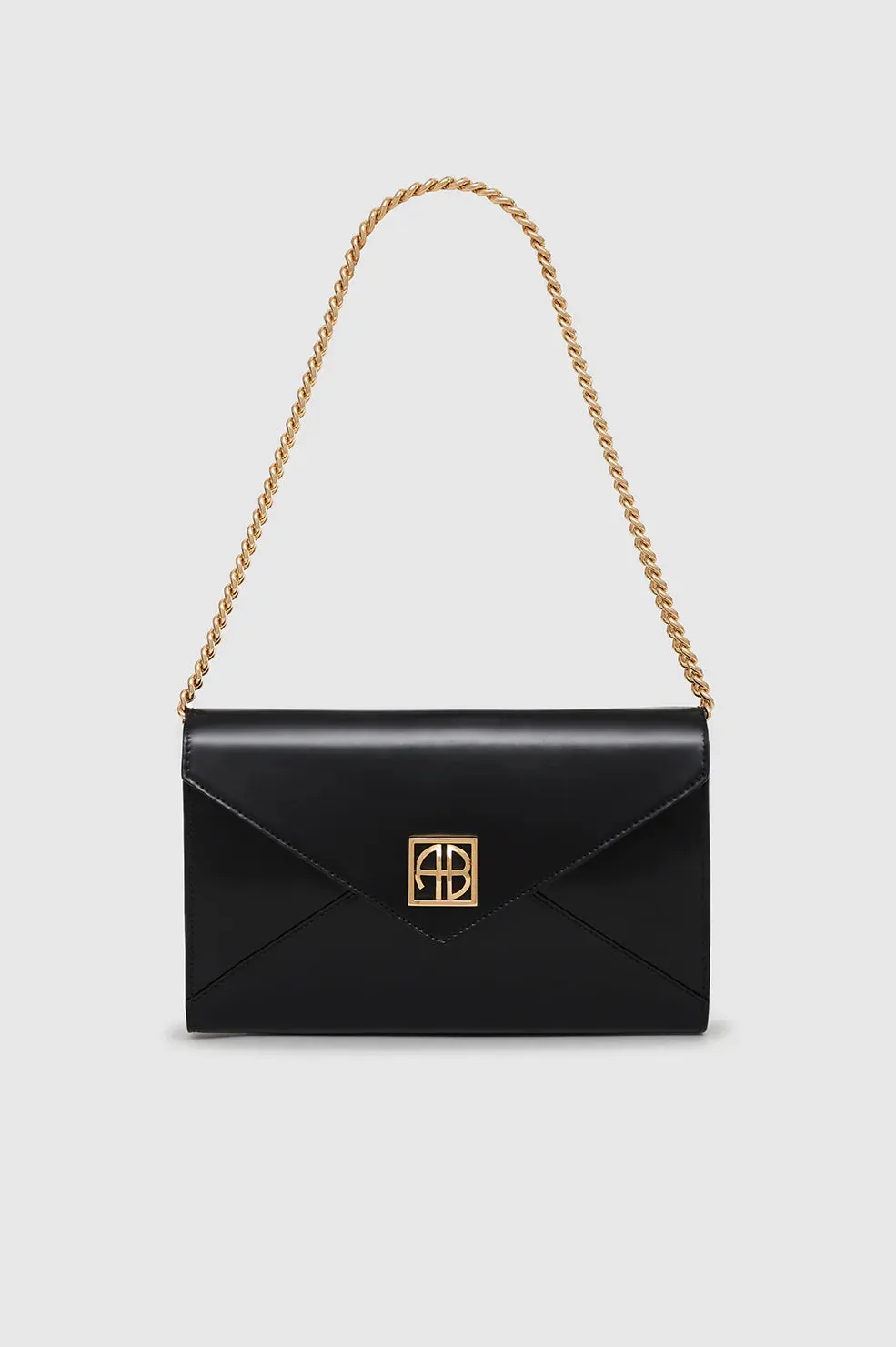 ELLY CLUTCH - HIGH-SHINE BLACK