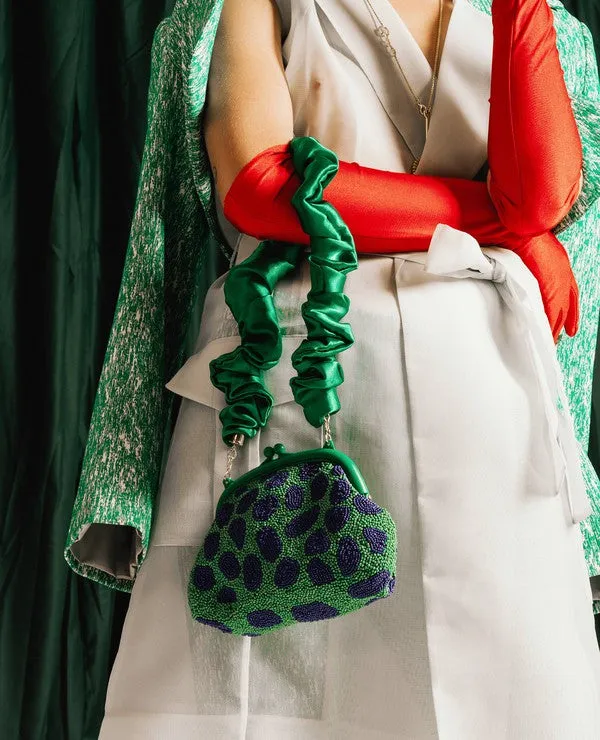 Green/Blue Jade Hand-beaded Clutch, Lush Green/blue
