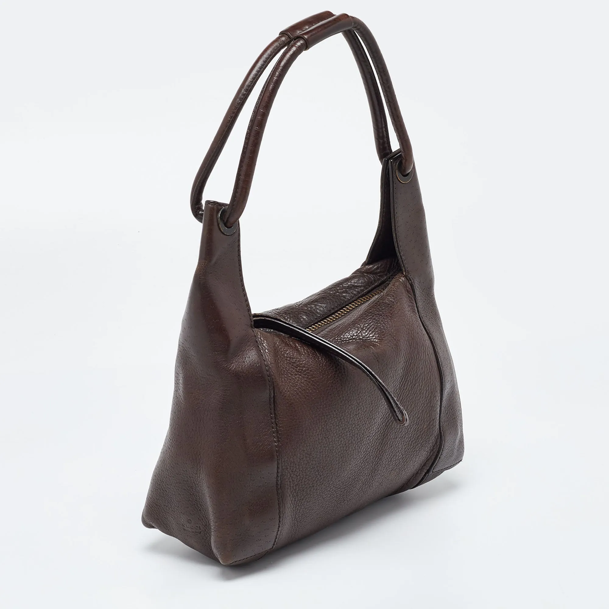 Gucci Dark Leather Baguette Bag