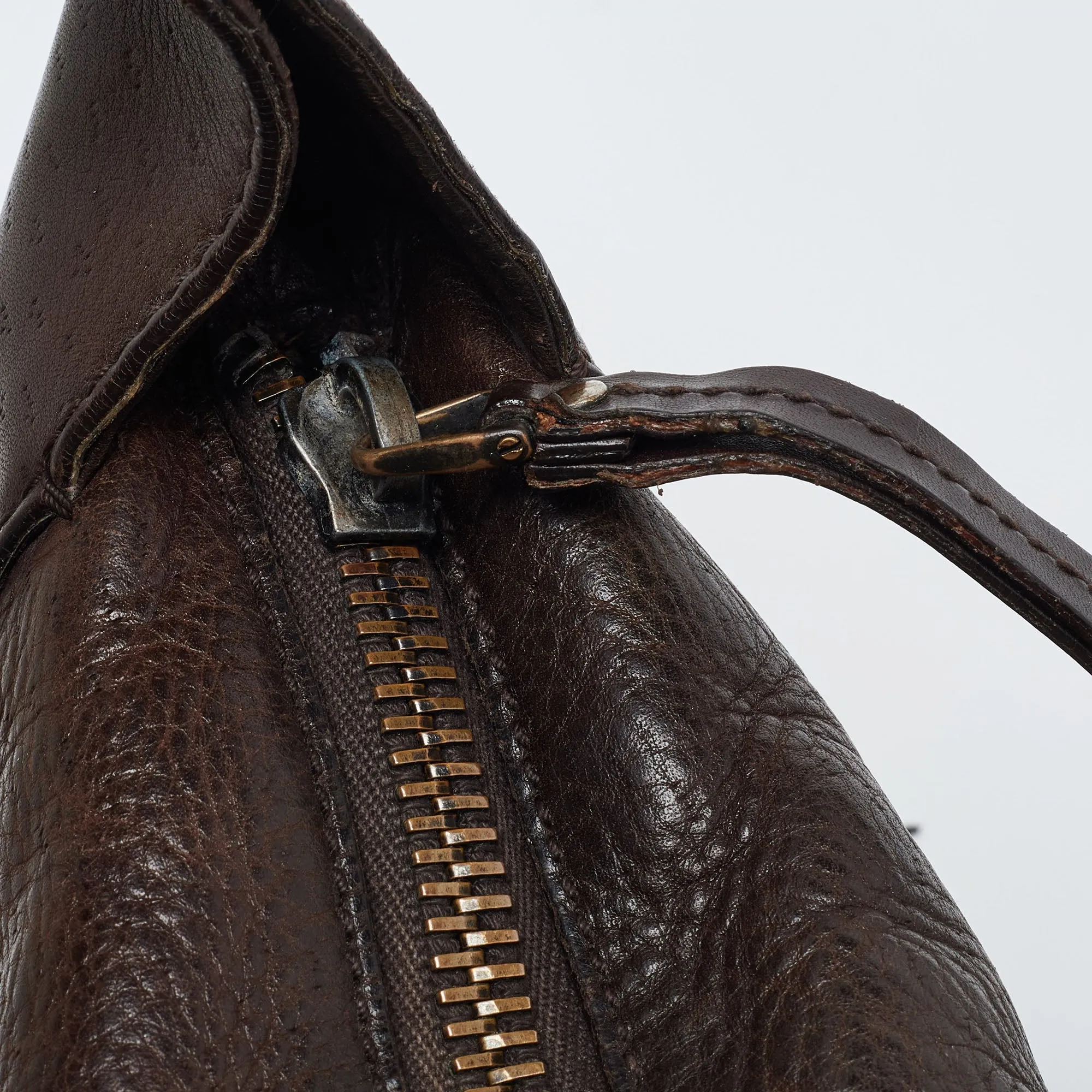 Gucci Dark Leather Baguette Bag