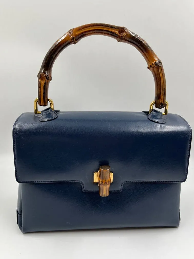 Gucci Leather Bag with Bamboo clasp