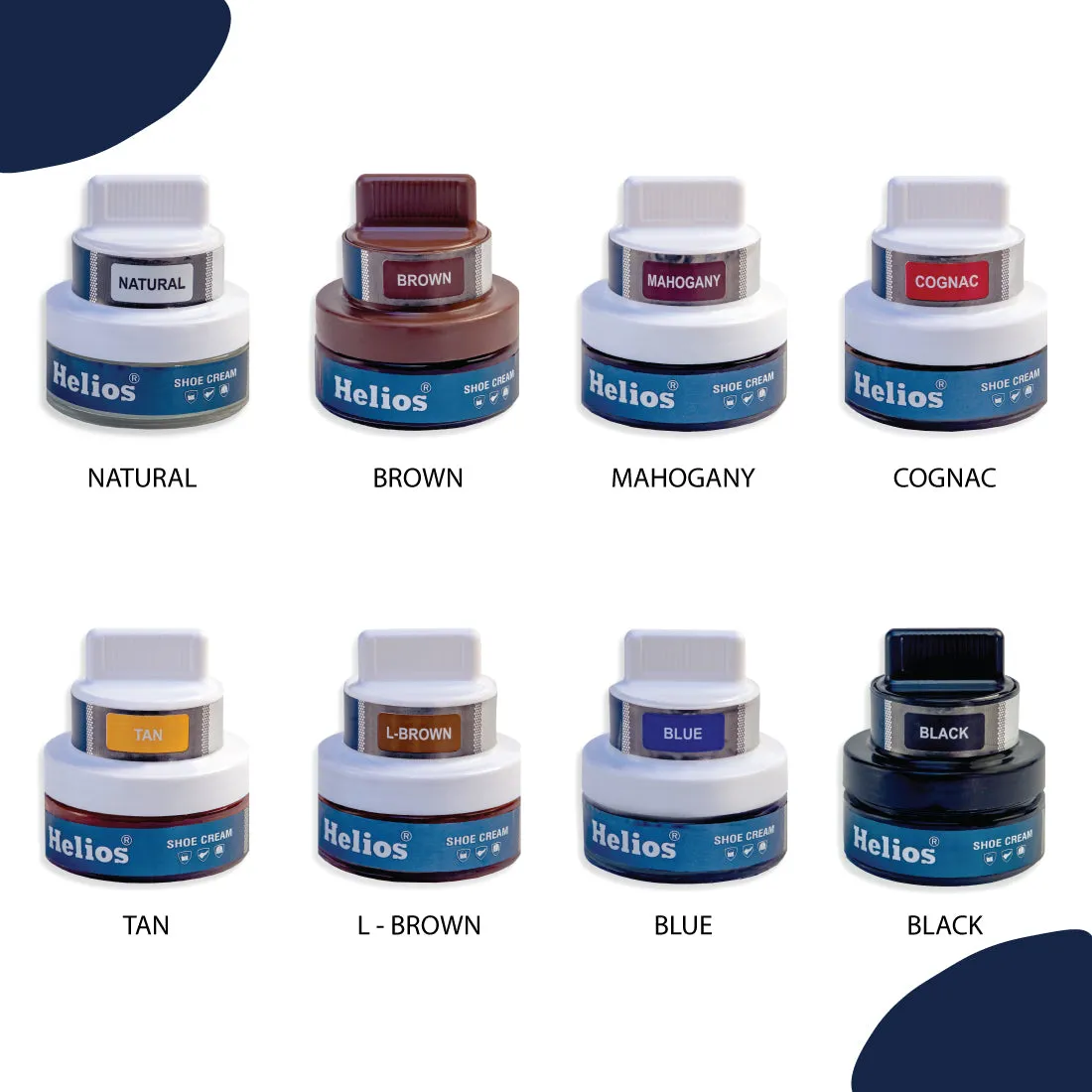 Helios Coloured Shoe Cream - 48 GM With Applicator With Shoe Shine Buffing Cloth