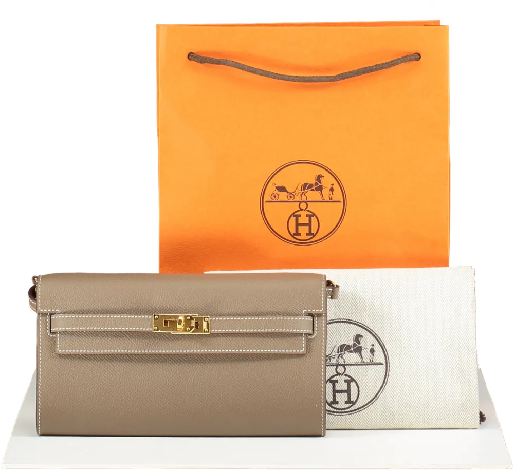 Herms Kelly To Go Etoupe Epsom Gold Hardware BOX FRESH
