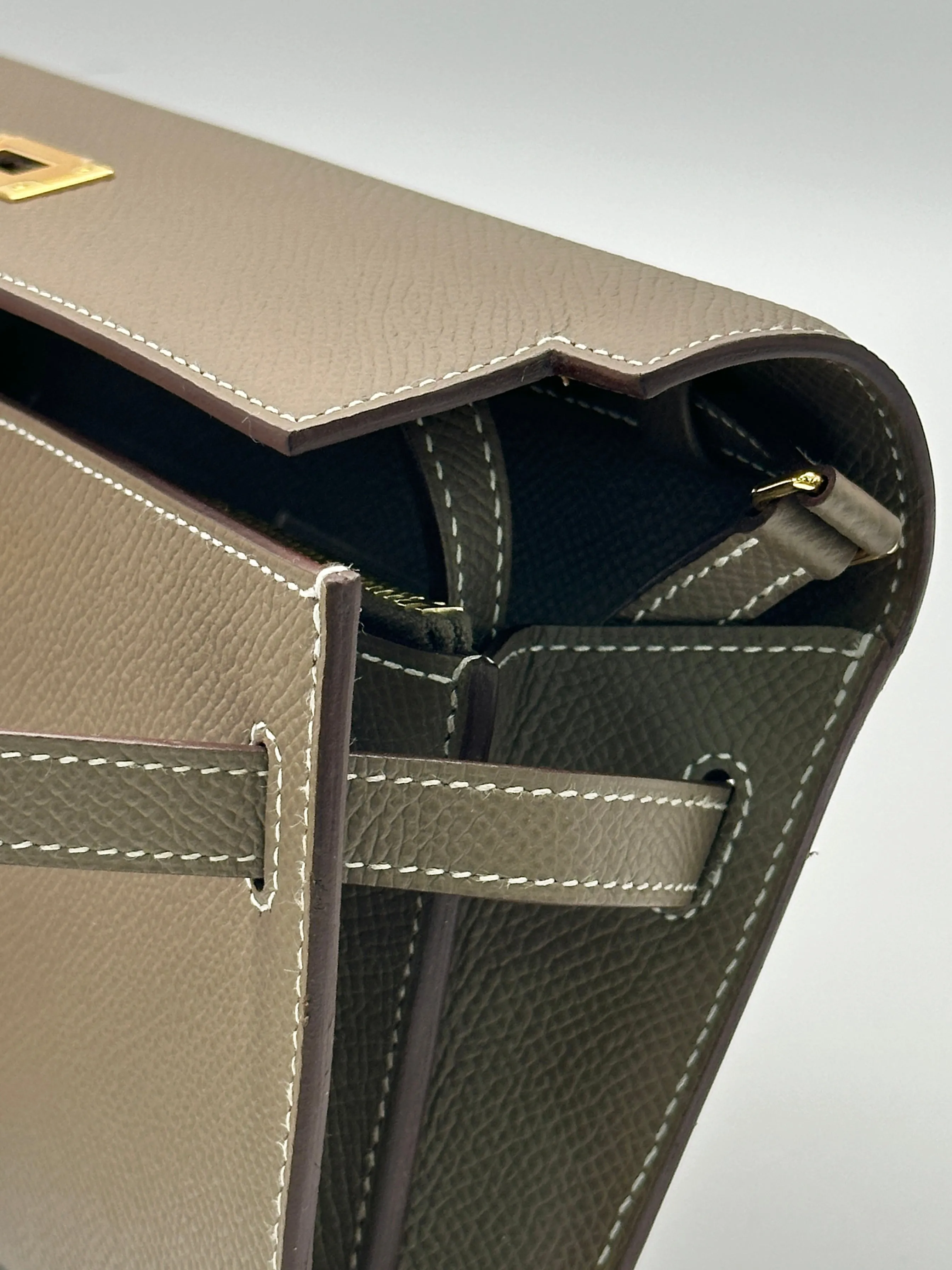 Herms Kelly To Go Etoupe Epsom Gold Hardware BOX FRESH