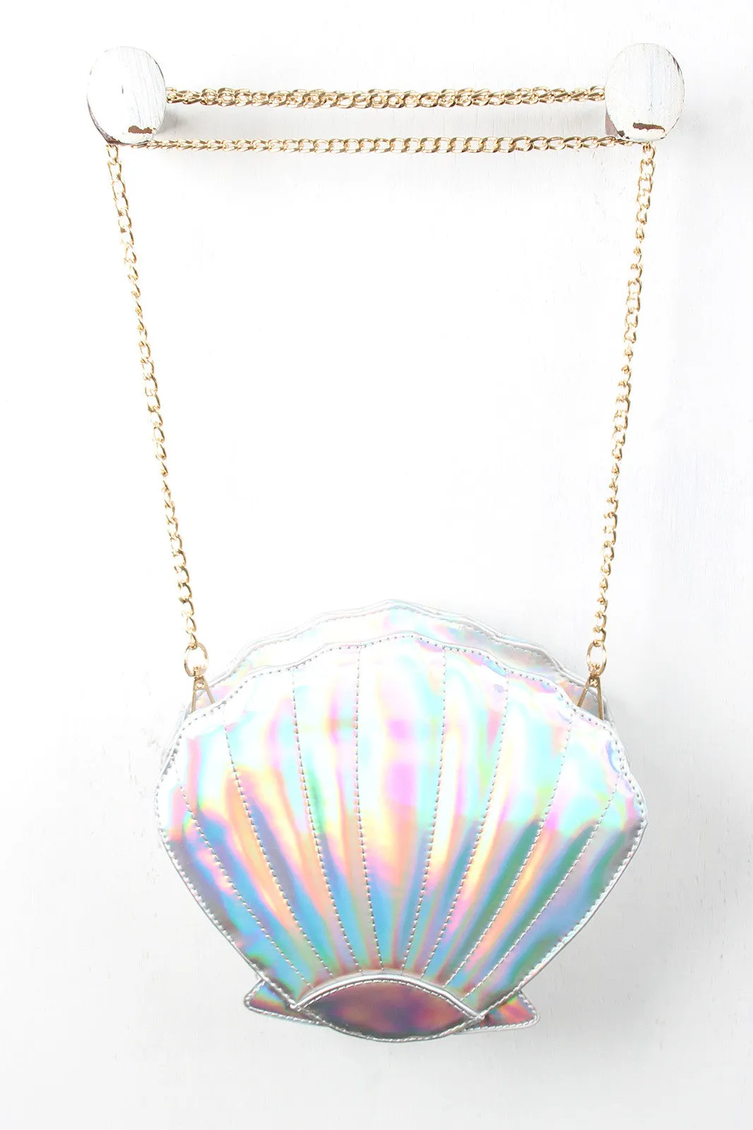 Hologram Seashell Statement Bag