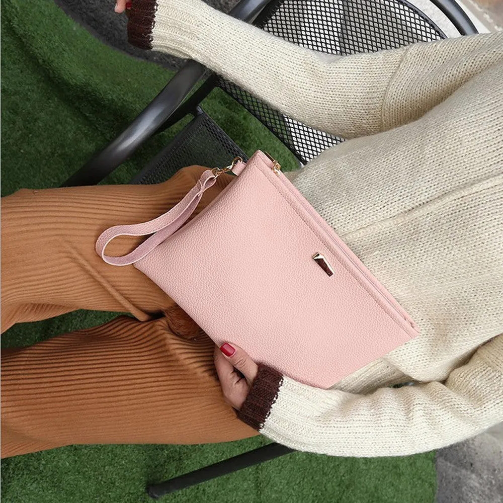 Ladybabag Fashion Women Day Clutches 3 Color Solid Clutch Bag