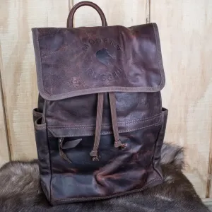 Leather Hide Backpack - Mahogany and Brown (Rustic)